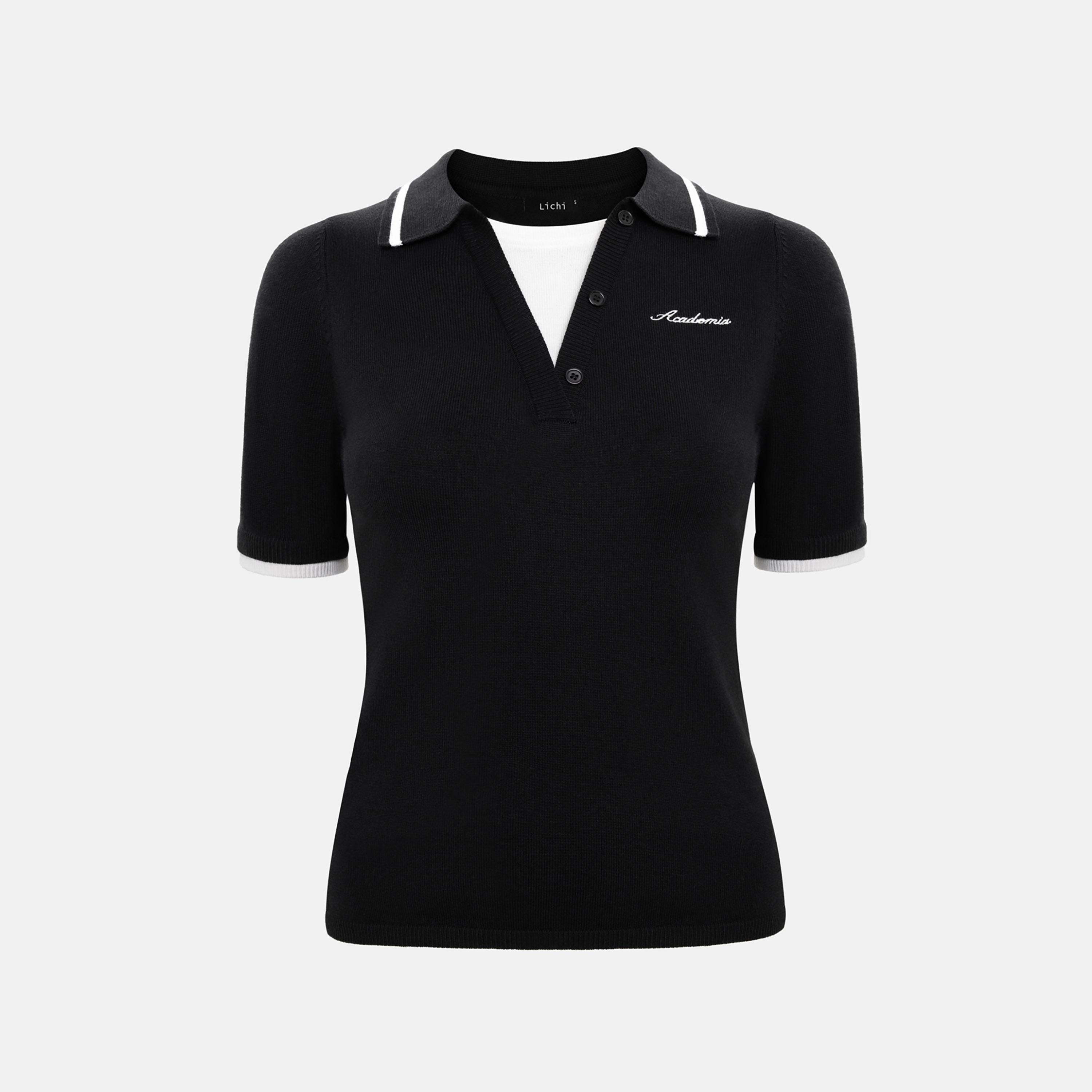 Lichi Collared Women's Knitted Polo T-Shirt-women-clothing-tshirts-image-5