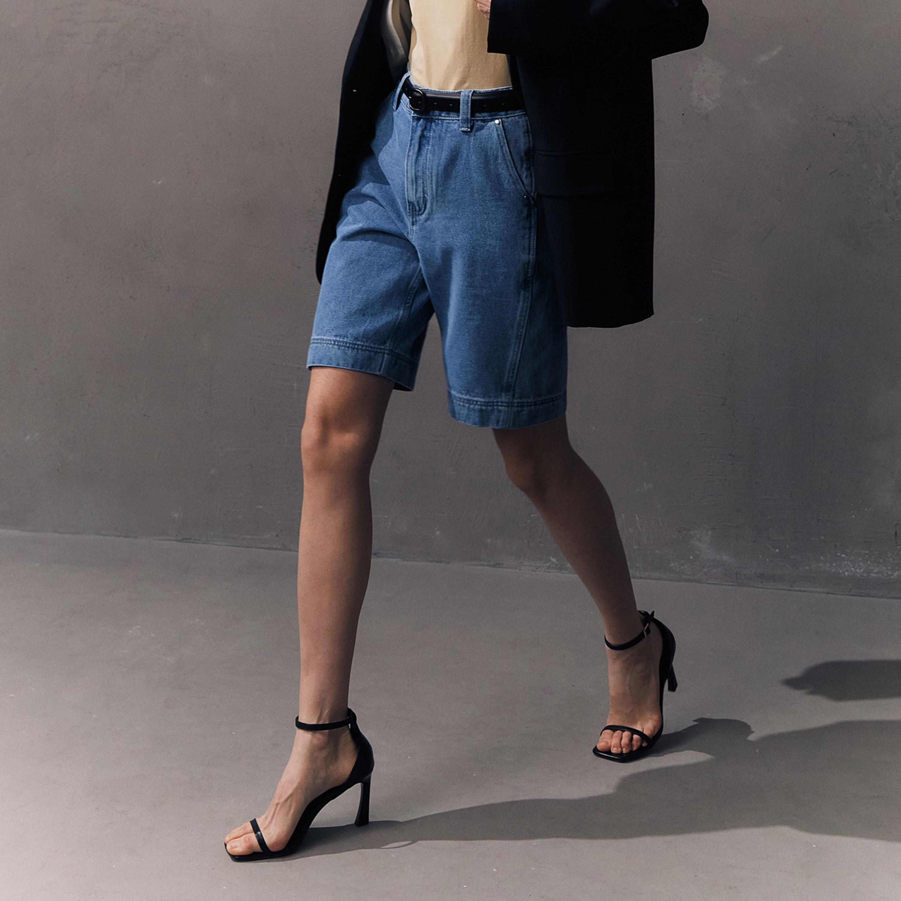 شورت برمودا جينز قطن أزرق للنساء من ليتشي-women-clothing-bottoms-shorts-image-3