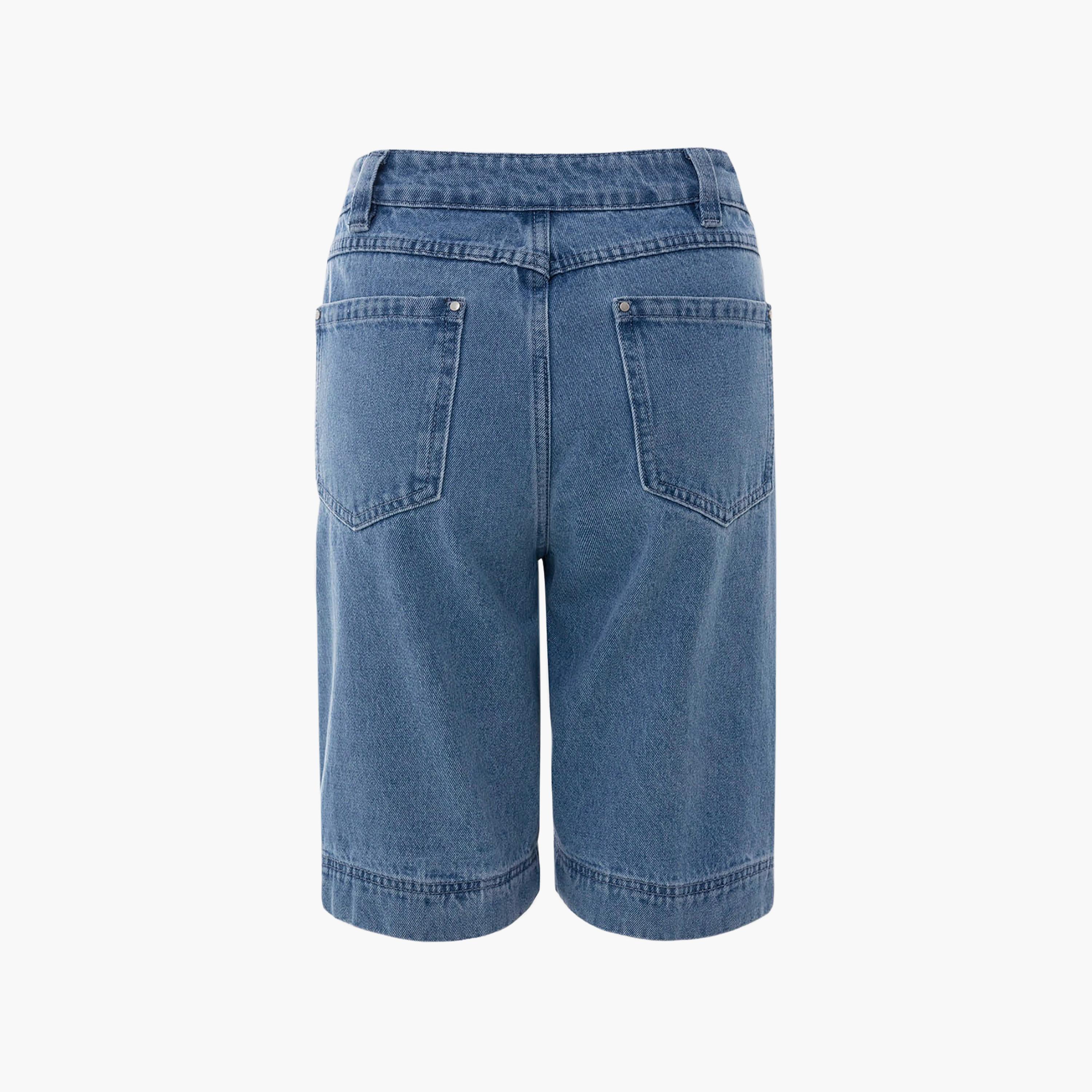 شورت برمودا جينز قطن أزرق للنساء من ليتشي-women-clothing-bottoms-shorts-image-6