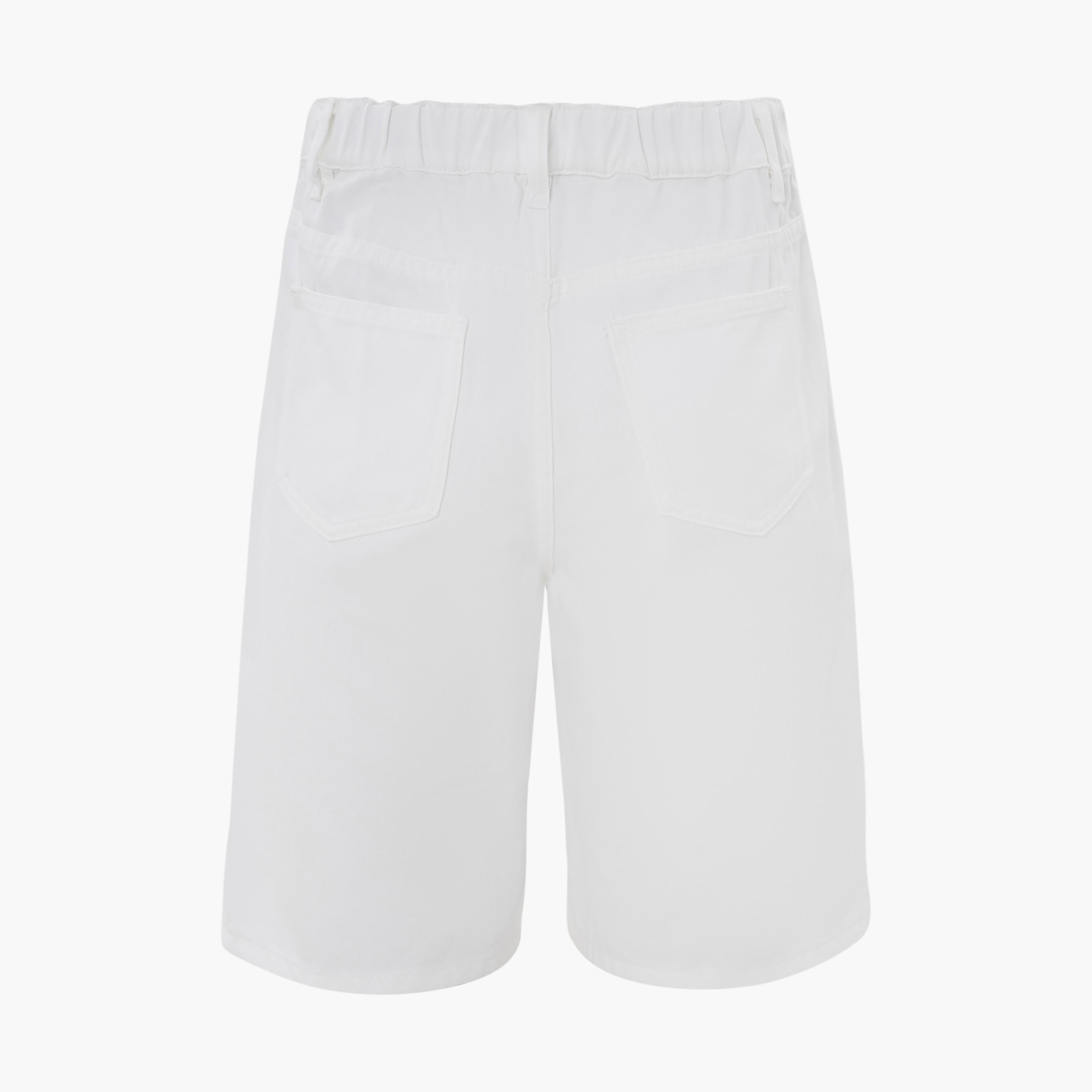 شورت برمودا قطن ستريتش أبيض للنساء من ليتشي-women-clothing-bottoms-shorts-image-6