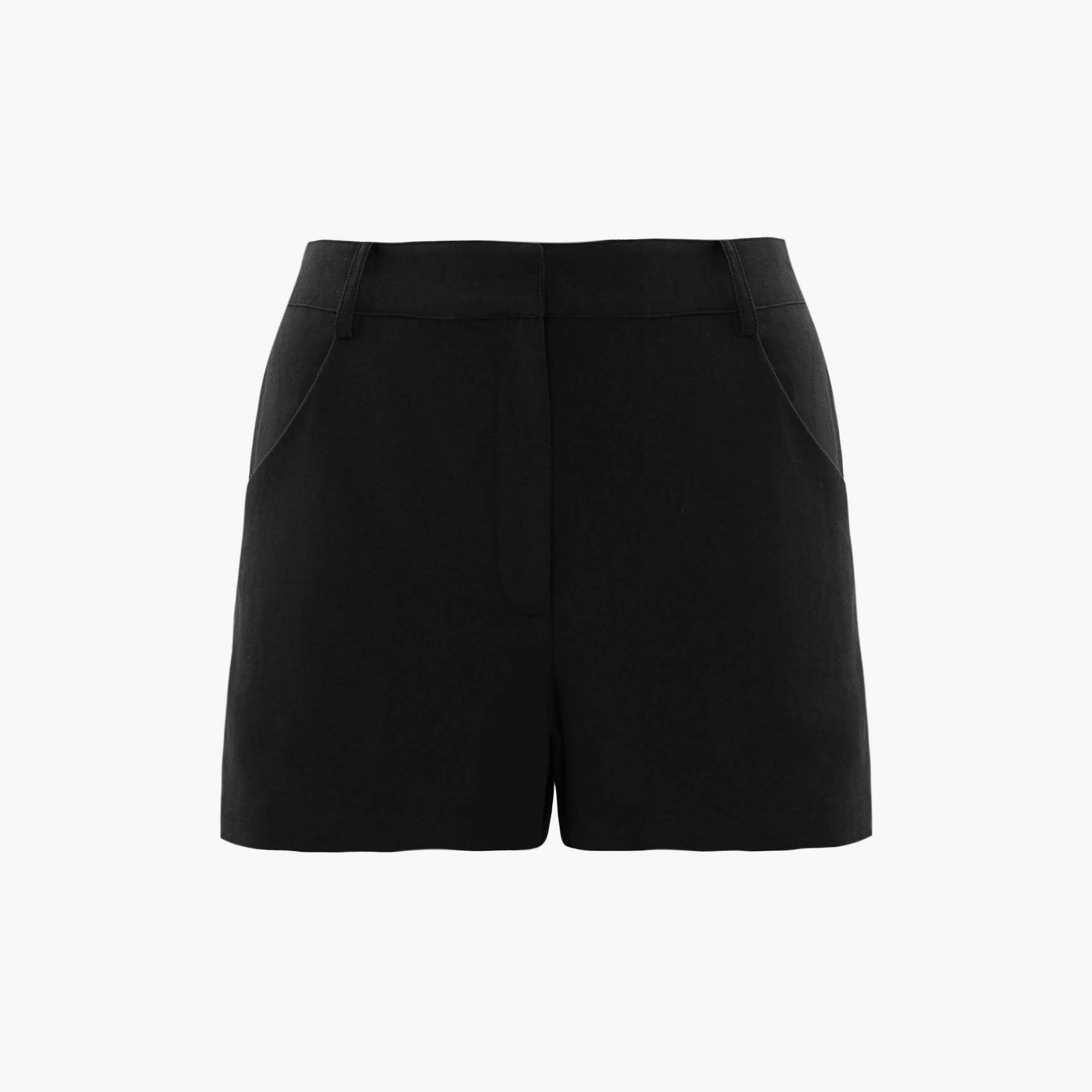 شورت كتان أسود للنساء من ليتشي-women-clothing-bottoms-shorts-image-5