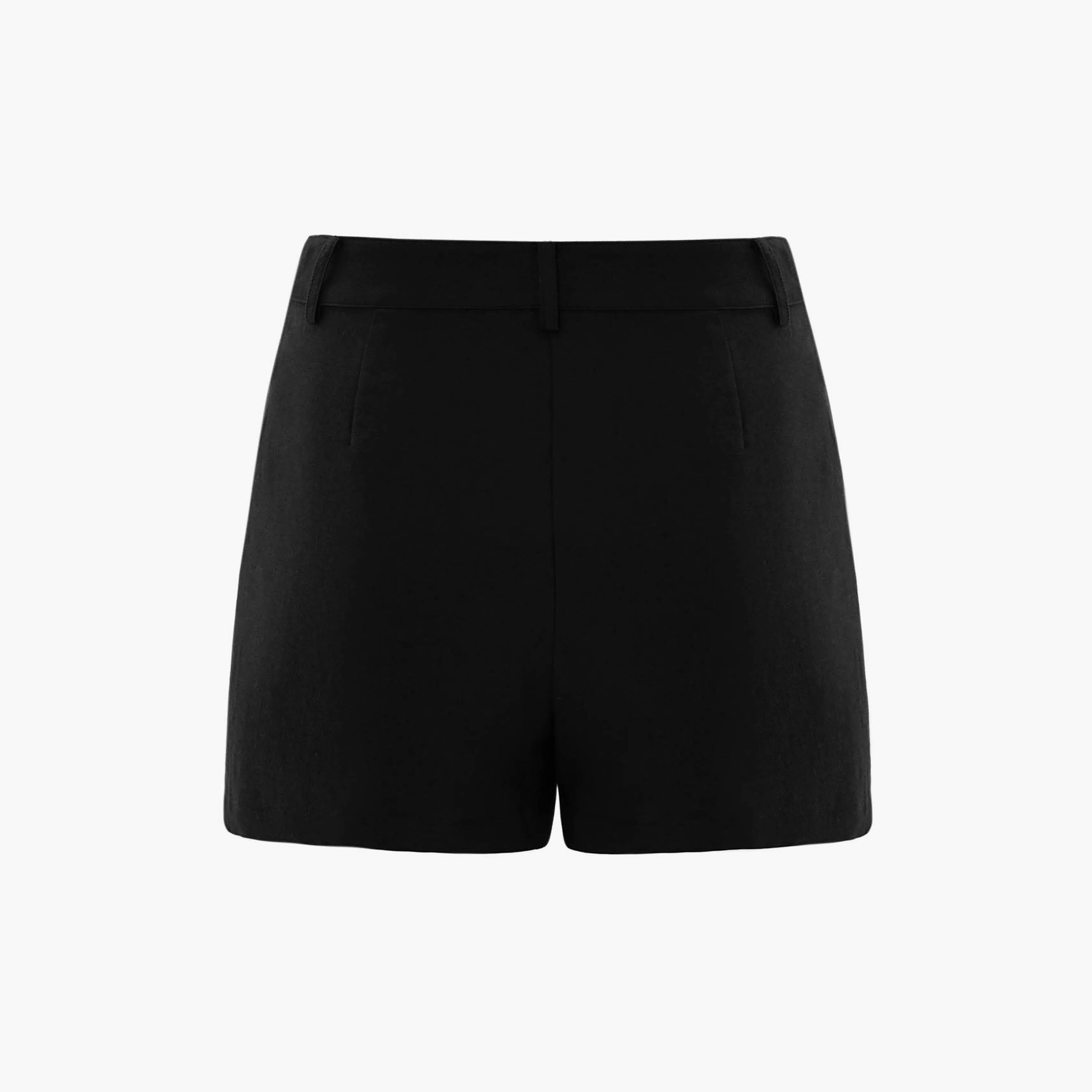 شورت كتان أسود للنساء من ليتشي-women-clothing-bottoms-shorts-image-6