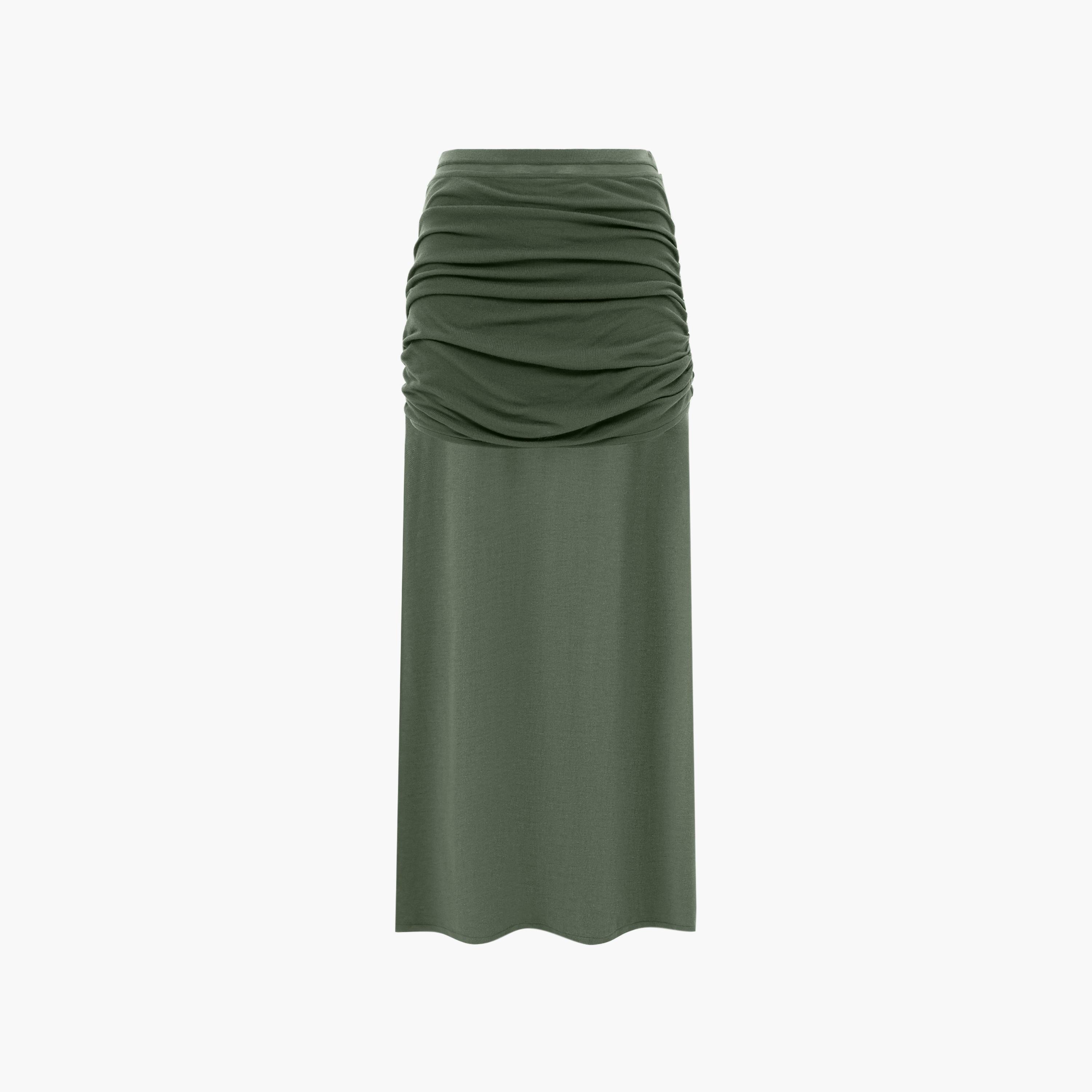 تنورة ماكسي بفتحة وكسرات من الجيرسيه للنساء من ليتشي-women-clothing-bottoms-skirts-image-5