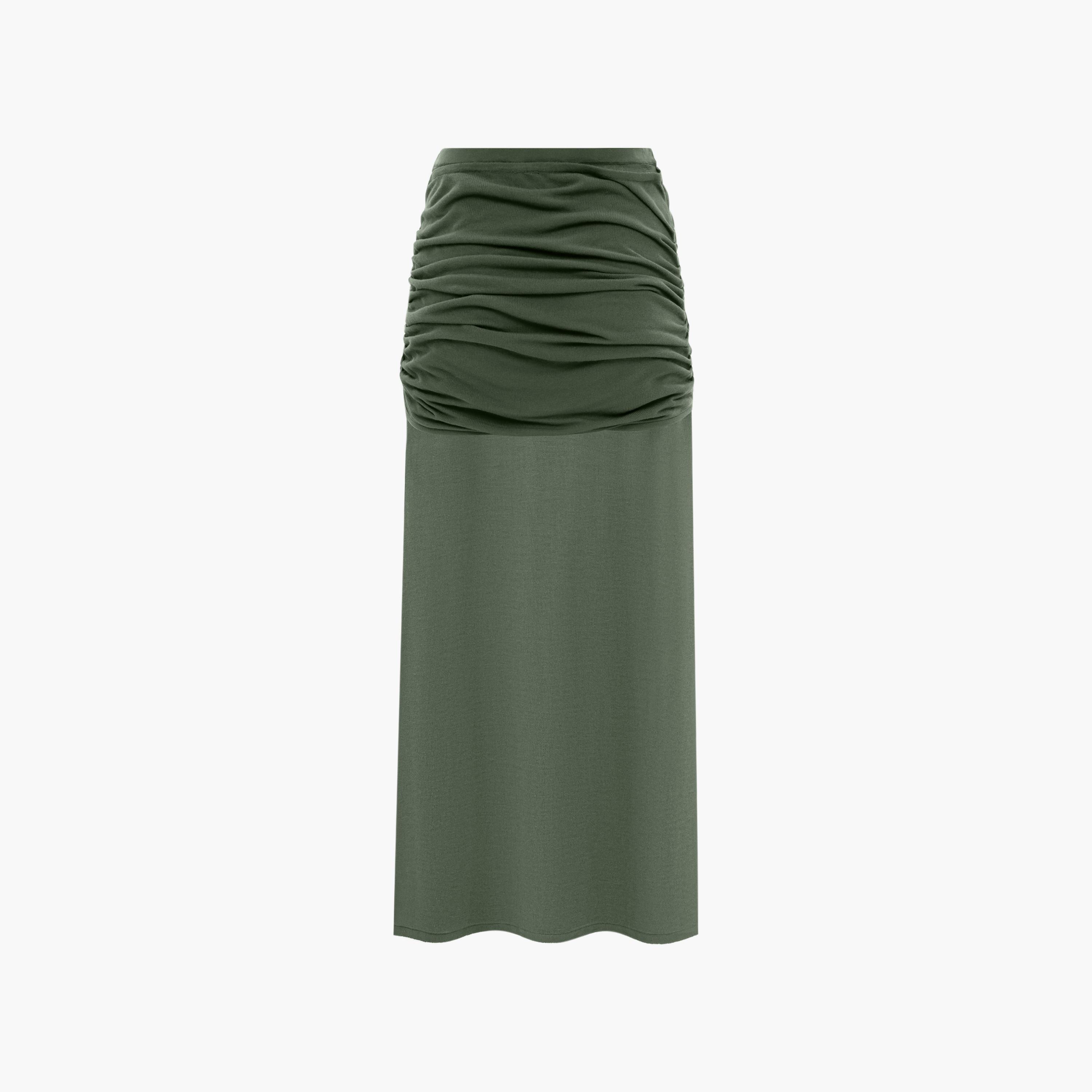تنورة ماكسي بفتحة وكسرات من الجيرسيه للنساء من ليتشي-women-clothing-bottoms-skirts-image-6