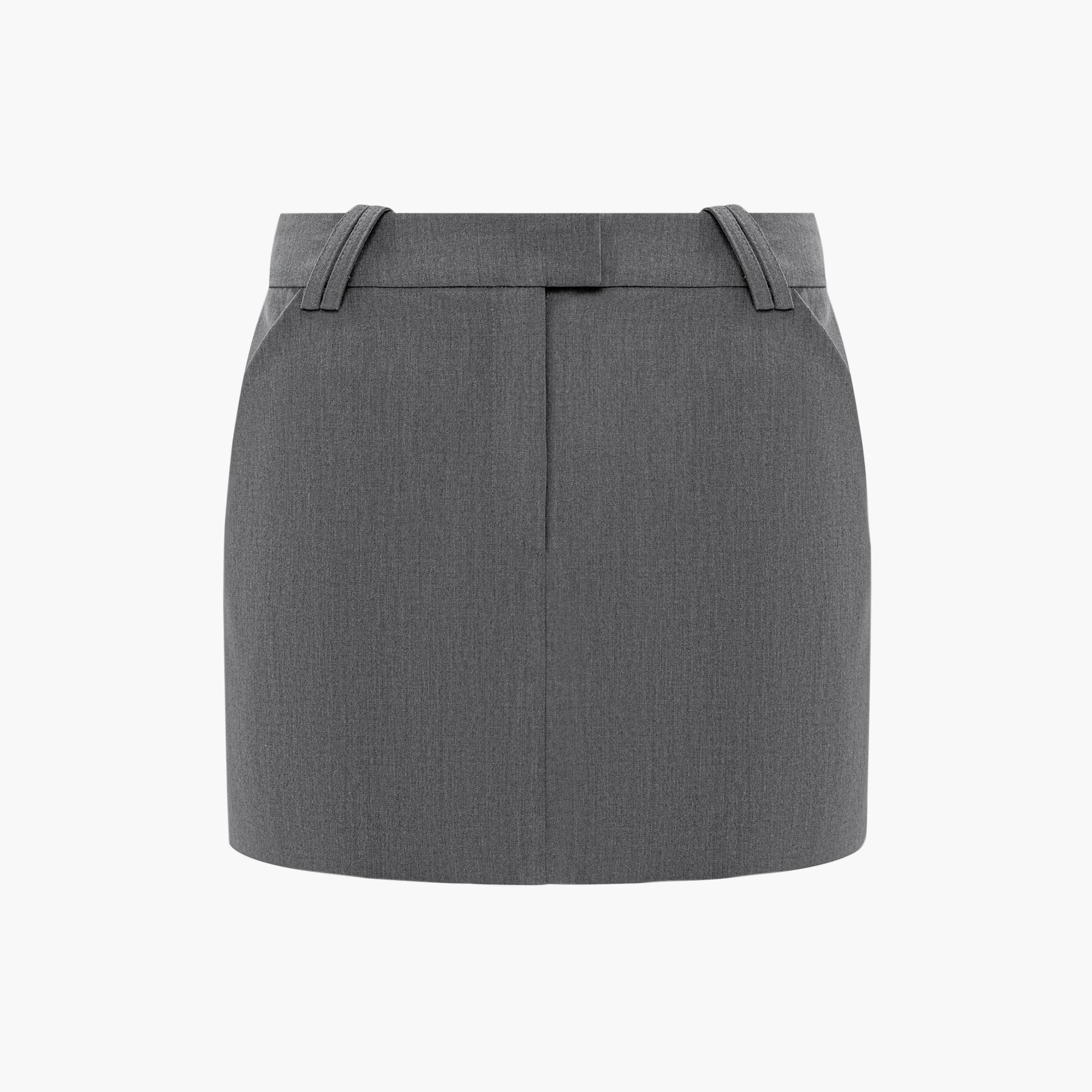 تنورة قصيرة (ميني) مستقيمة رمادي فاتح للنساء من ليتشي-women-clothing-bottoms-skirts-image-5