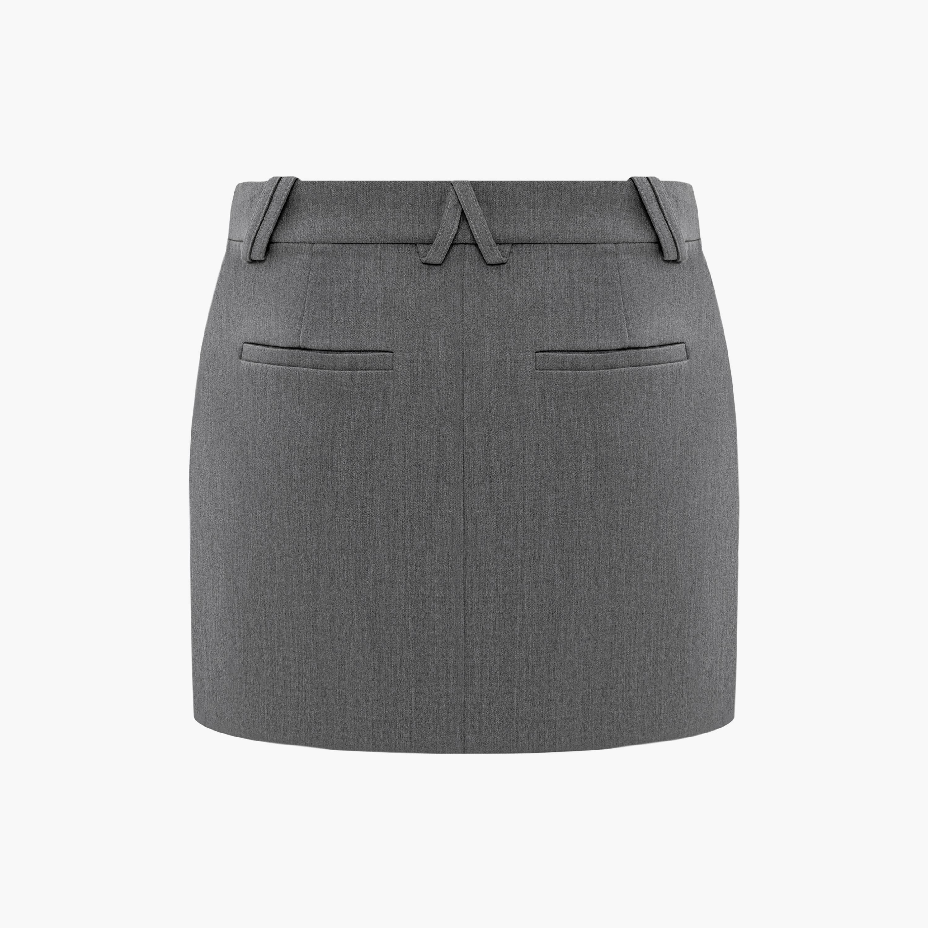 تنورة قصيرة (ميني) مستقيمة رمادي فاتح للنساء من ليتشي-women-clothing-bottoms-skirts-image-6
