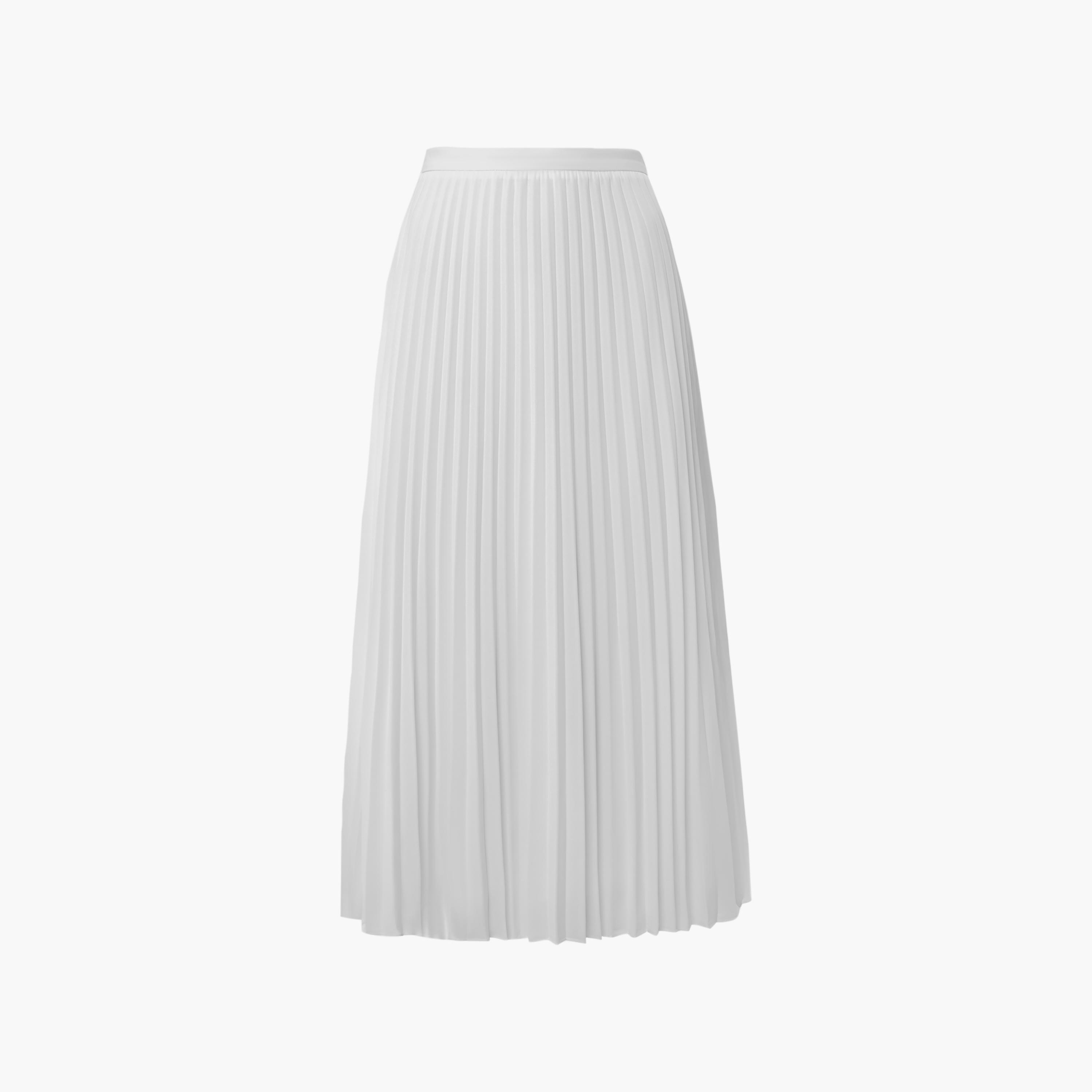 تنورة ميدي ستان بكسرات وقصة ايه لاين أبيض للنساء من ليتشي-women-clothing-bottoms-skirts-image-6