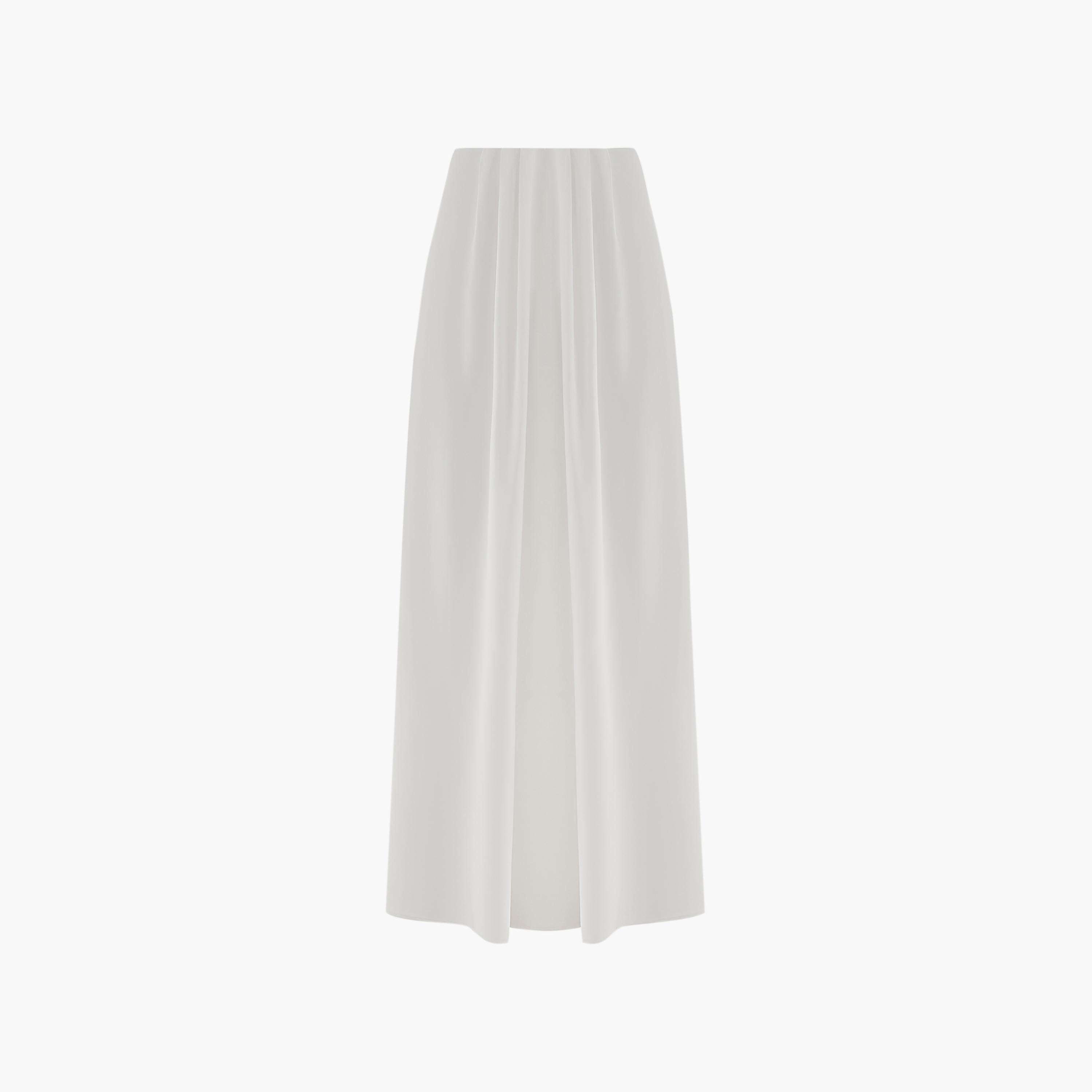 تنورة ماكسي بقصة ايه لاين أبيض للنساء من ليتشي-women-clothing-bottoms-skirts-image-5