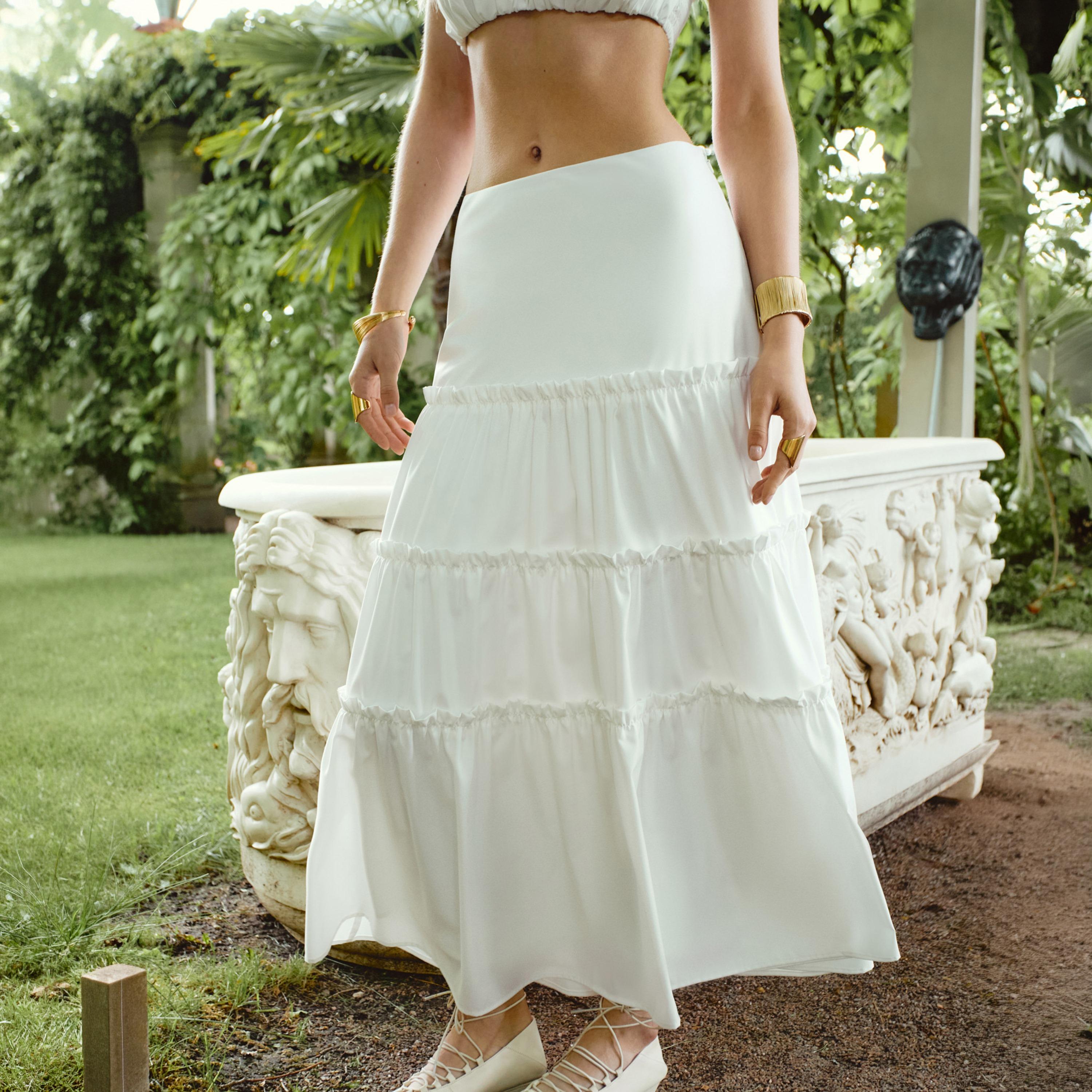 تنورة ماكسي طبقات أبيض للنساء من ليتشي-women-clothing-bottoms-skirts-image-4
