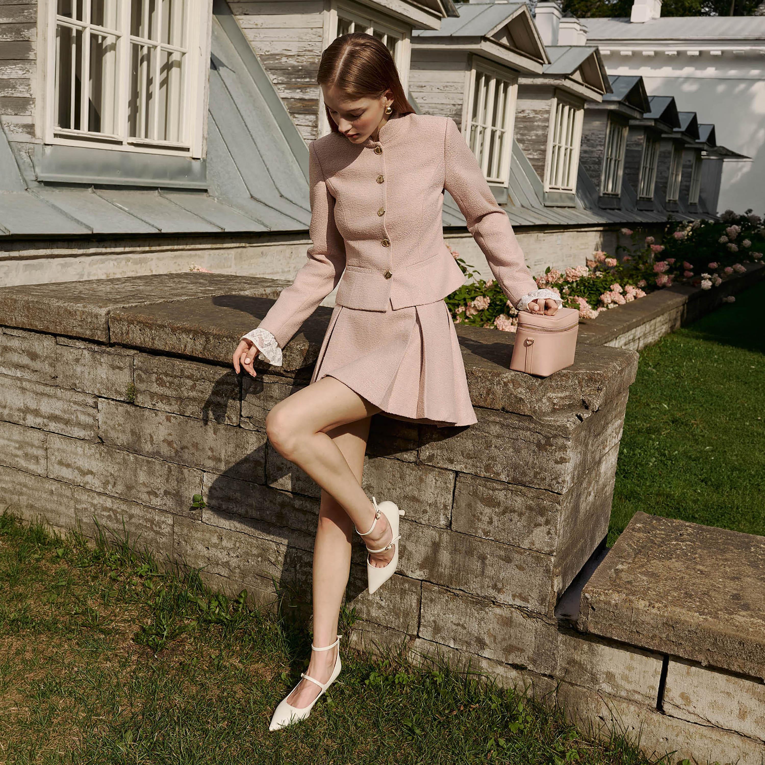 تنورة ميني بقصة واسعة (A-Line) مكسرة للنساء من ليتشي-women-clothing-bottoms-skirts-image-4