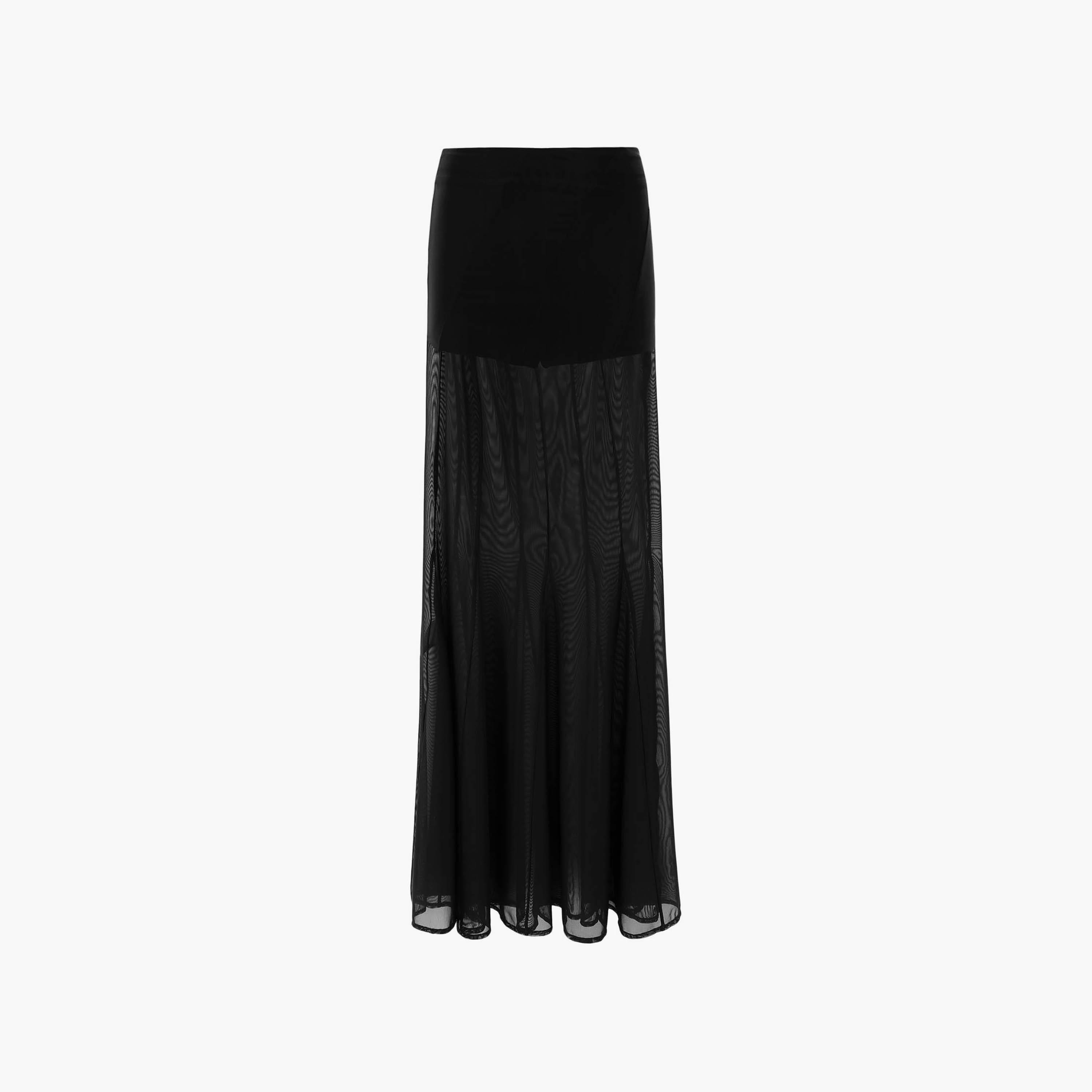تنورة ماكسي كلوش شفافة للنساء باللون الأسود من ليتشي-women-clothing-bottoms-skirts-image-5
