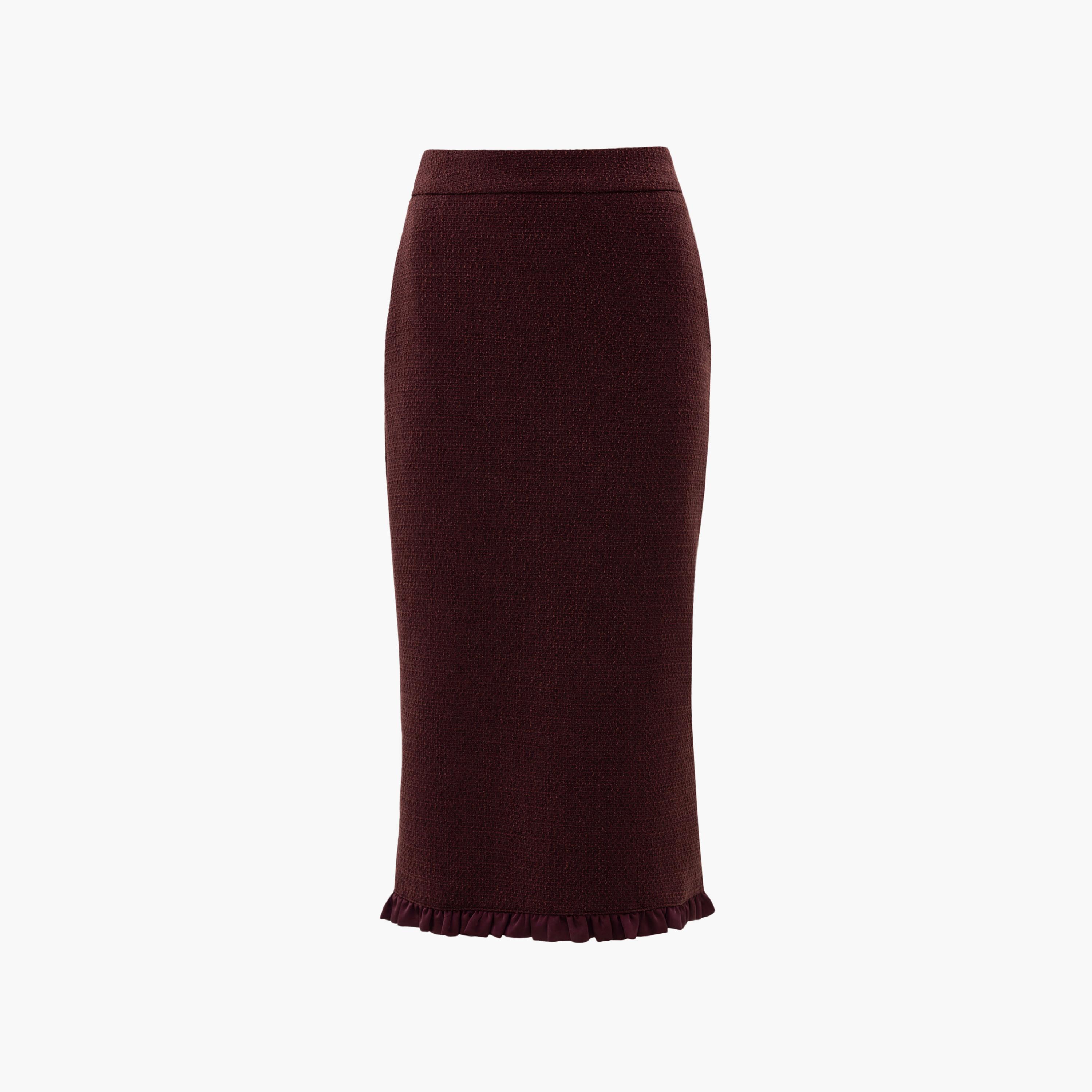 تنورة ميدي بينسل تويد للنساء من ليتشي-women-clothing-bottoms-skirts-image-4