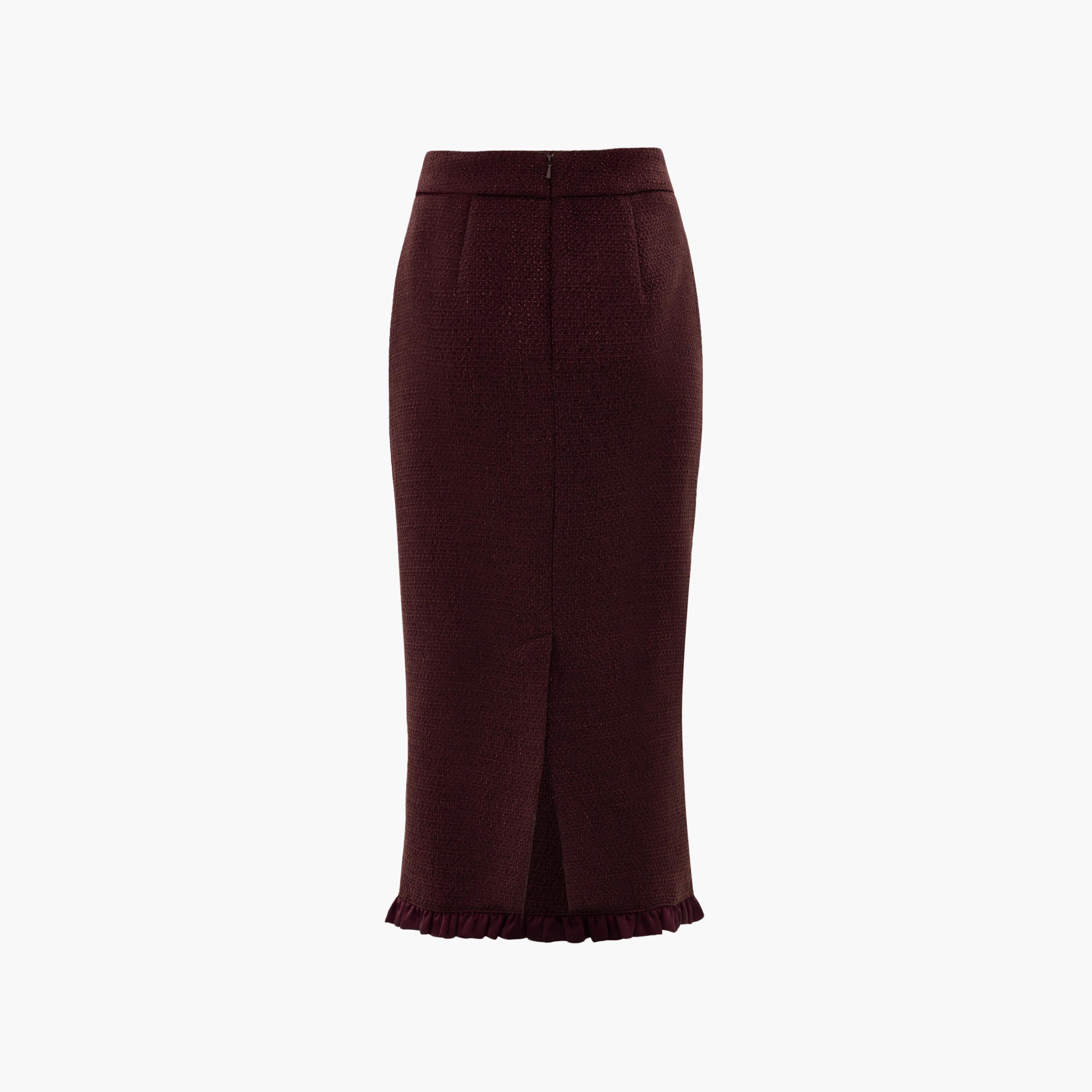 تنورة ميدي بينسل تويد للنساء من ليتشي-women-clothing-bottoms-skirts-image-5