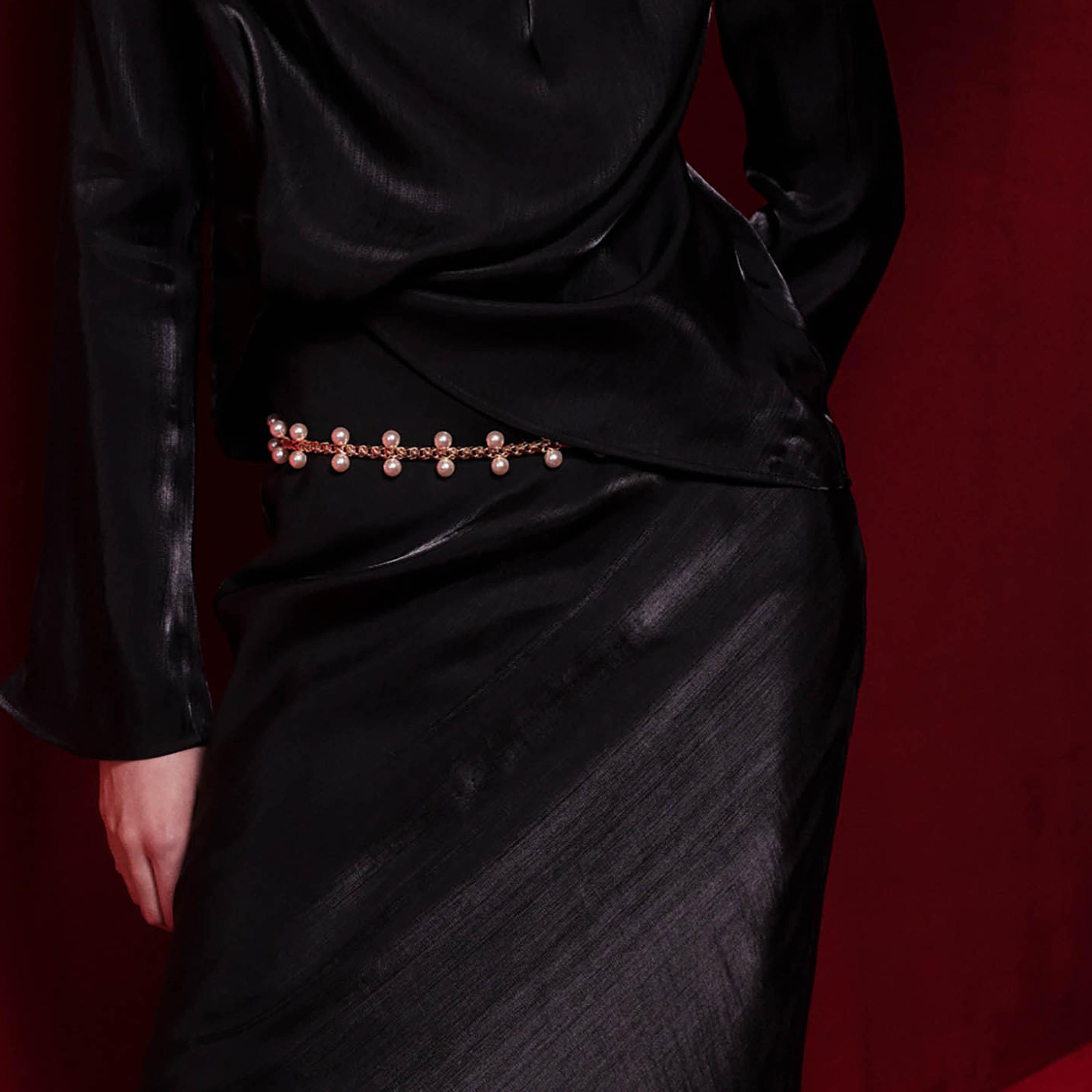 تنورة سهرة ماكسي كلوش للنساء باللون الأسود من ليتشي-women-clothing-bottoms-skirts-image-4