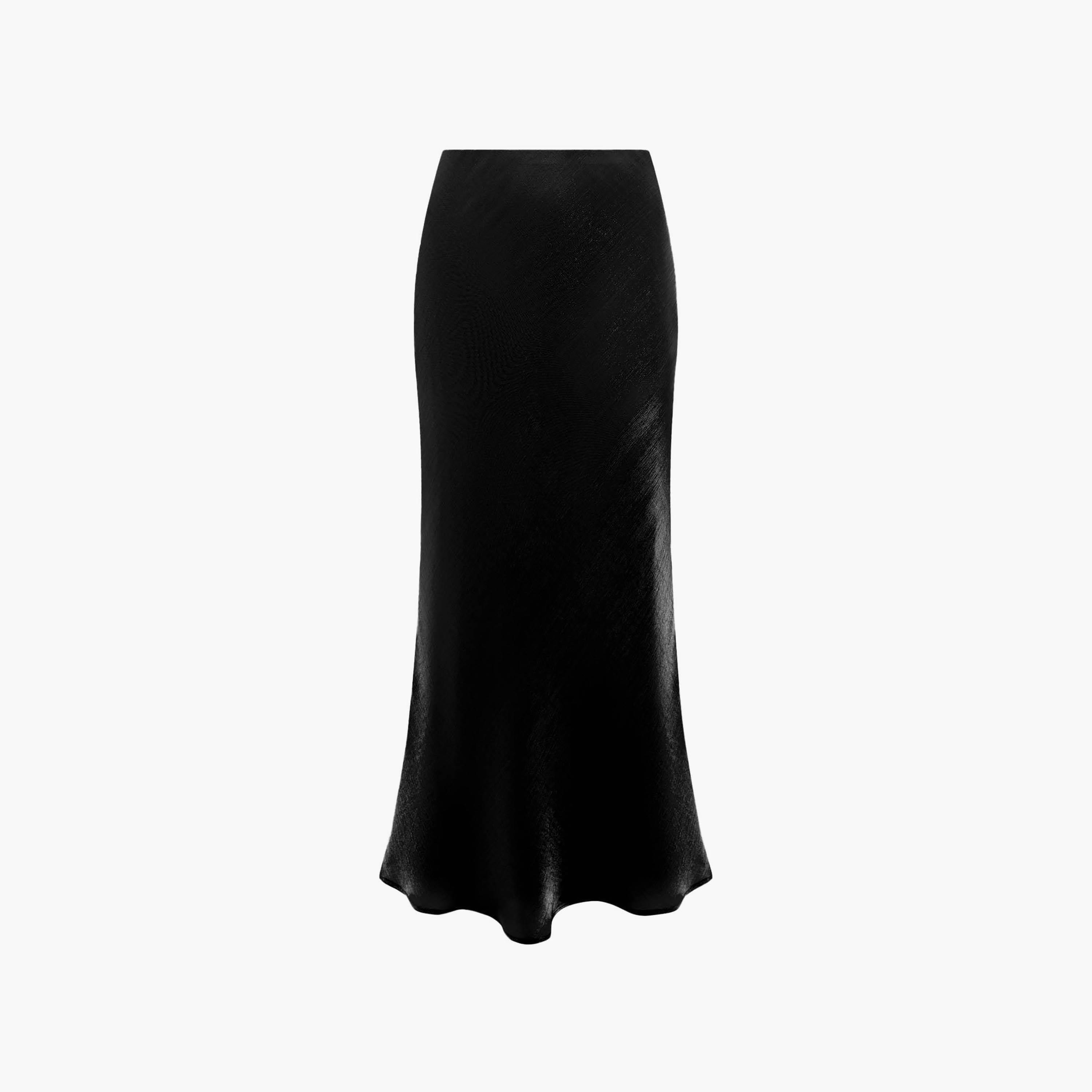 تنورة سهرة ماكسي كلوش للنساء باللون الأسود من ليتشي-women-clothing-bottoms-skirts-image-5