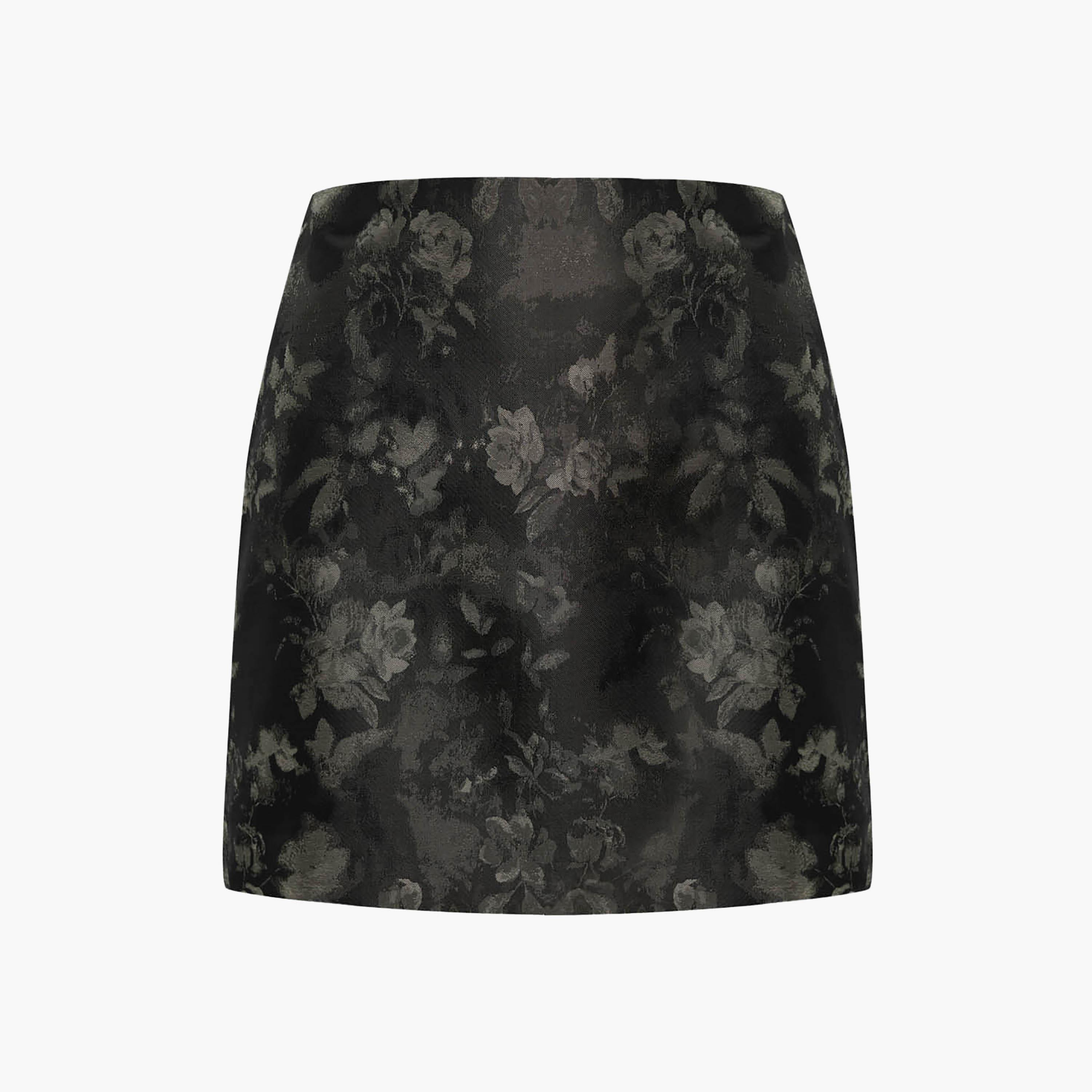 تنورة ميني مستقيمة من الجاكار بنقشة زهور للنساء من ليتشي-women-clothing-bottoms-skirts-image-4
