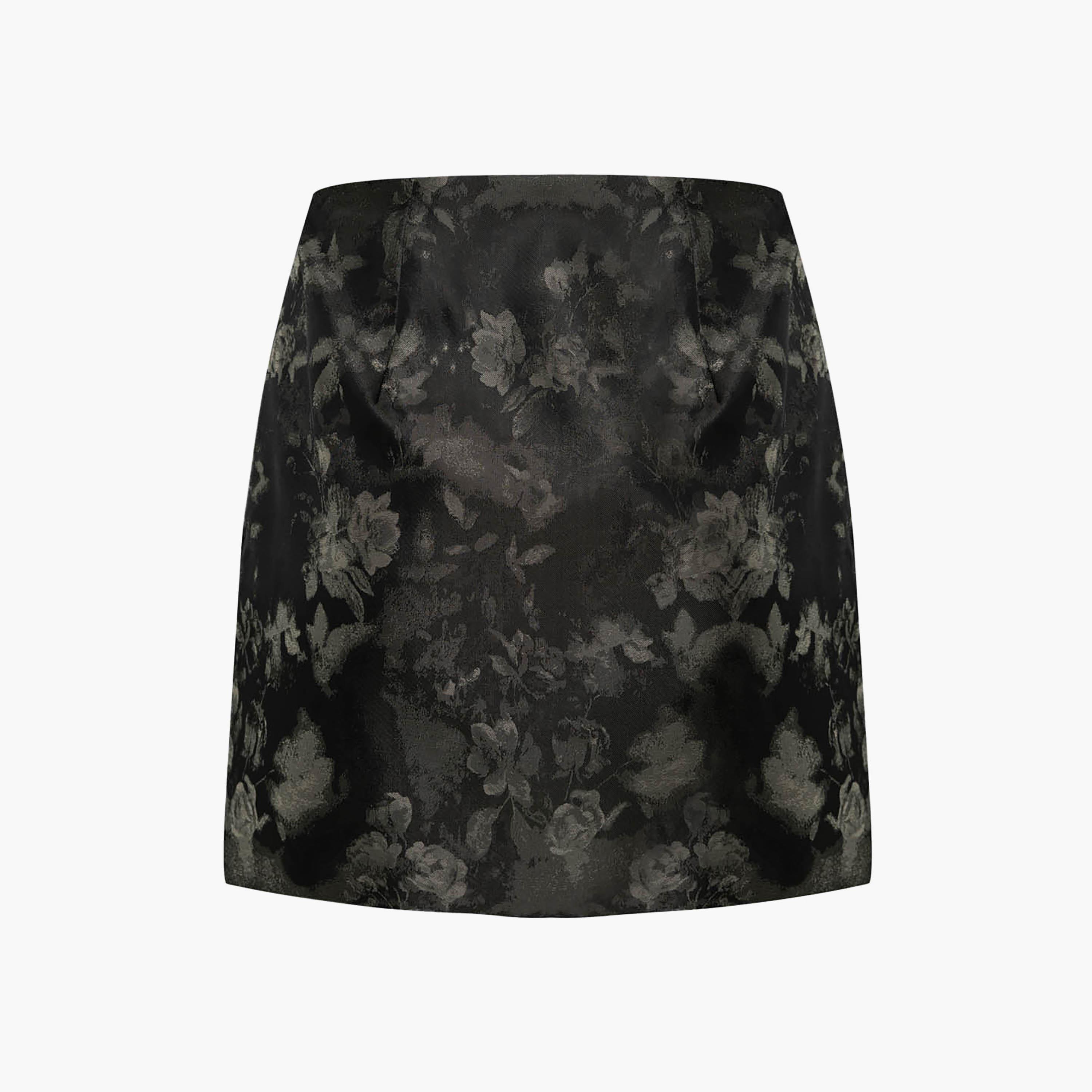تنورة ميني مستقيمة من الجاكار بنقشة زهور للنساء من ليتشي-women-clothing-bottoms-skirts-image-5