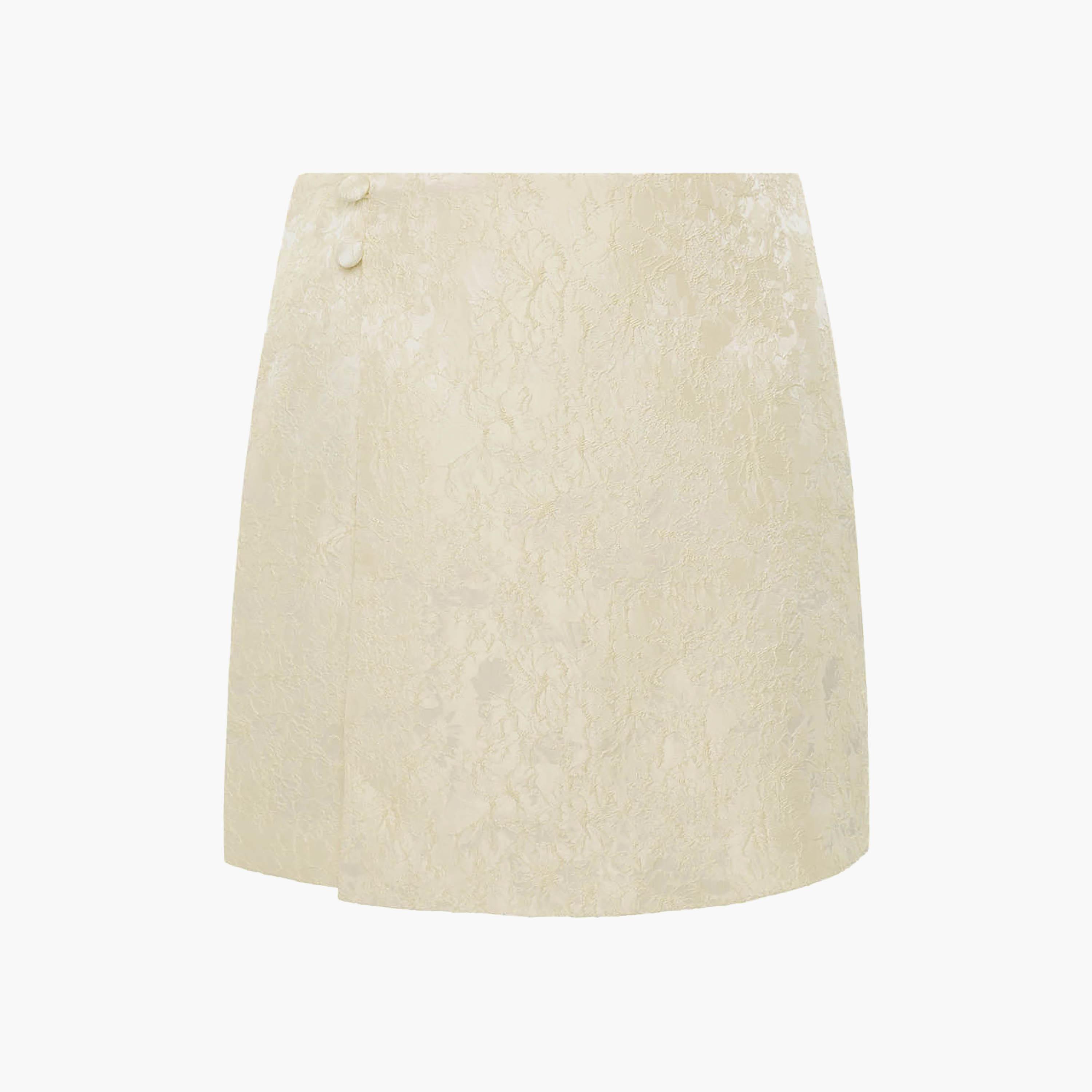تنورة ميني بقصة ملفوفة (لف) من الجاكار باللون الأصفر من ليتشي-women-clothing-bottoms-skirts-image-5