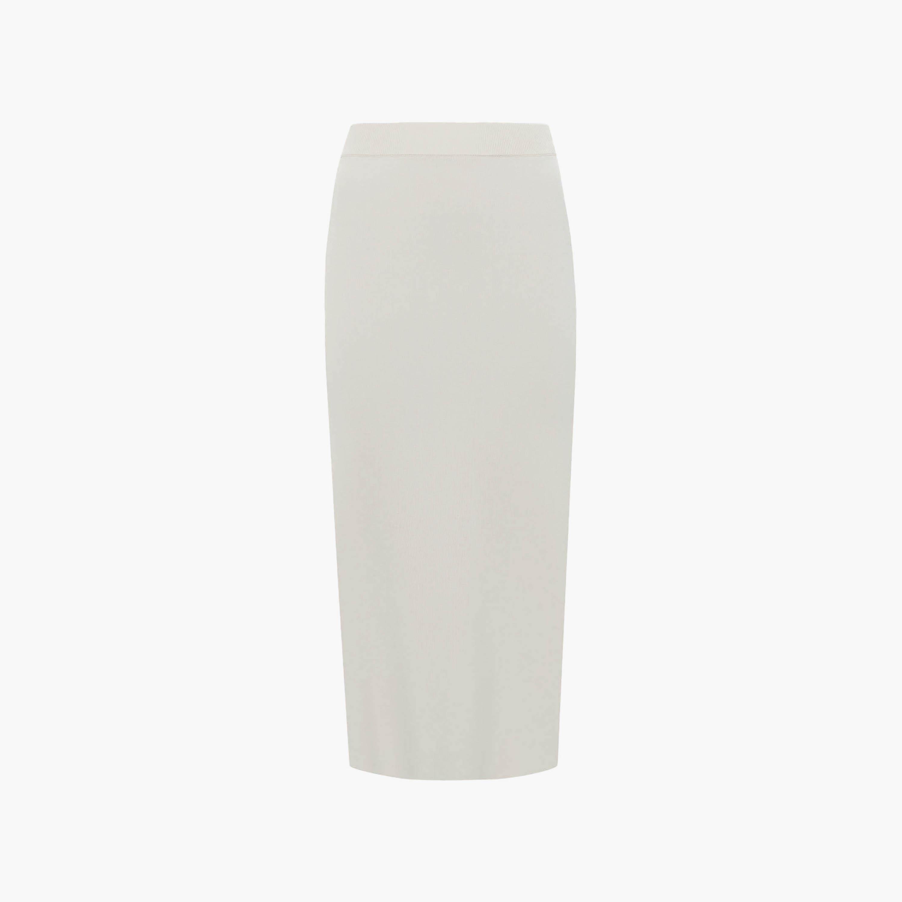 تنورة ميدي بينسل جيرسي للنساء باللون الكريمي من ليتشي-women-clothing-bottoms-skirts-image-5