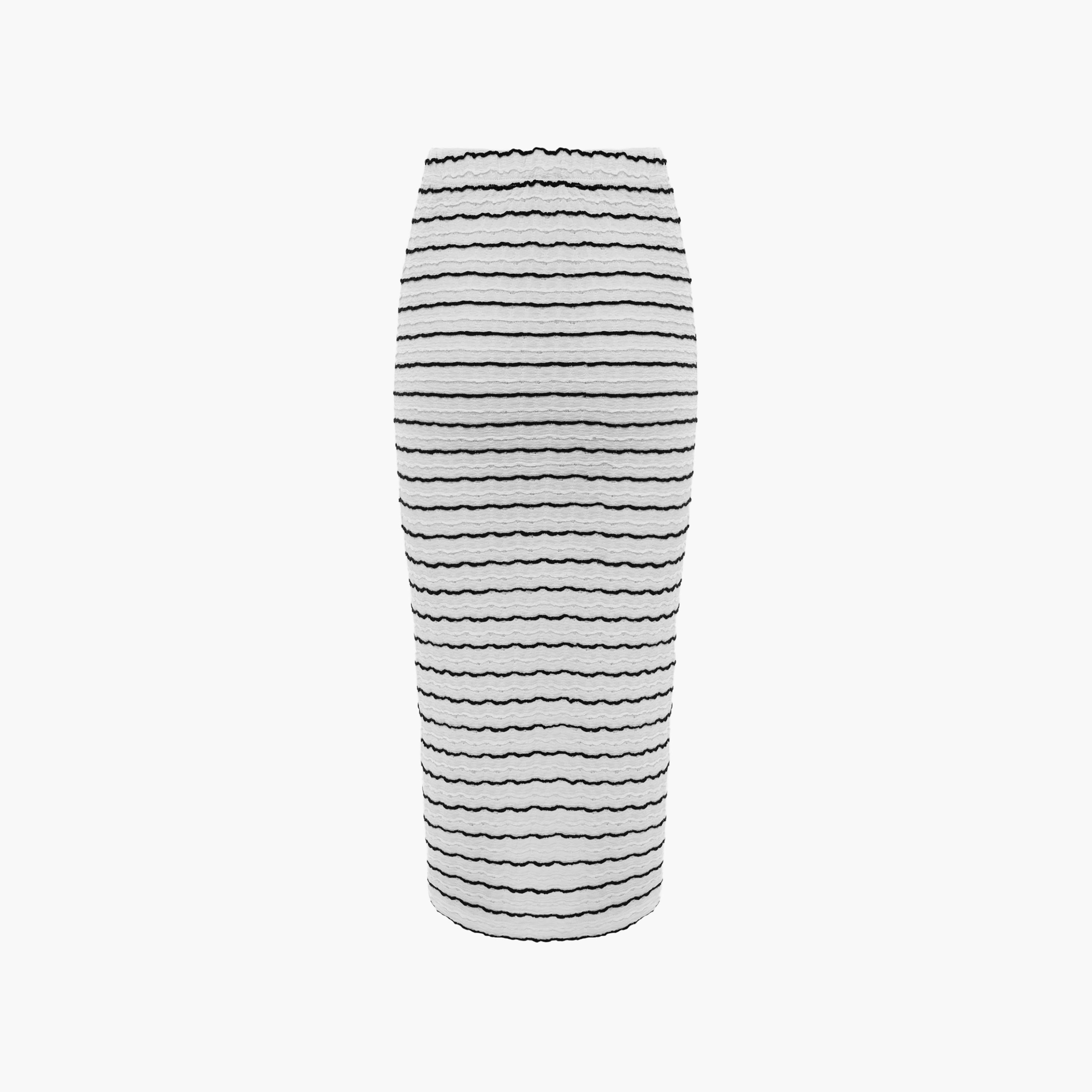 تنورة ميدي بينسل جيرسي بخطوط بارزة باللون الأبيض من ليتشي-women-clothing-bottoms-skirts-image-6