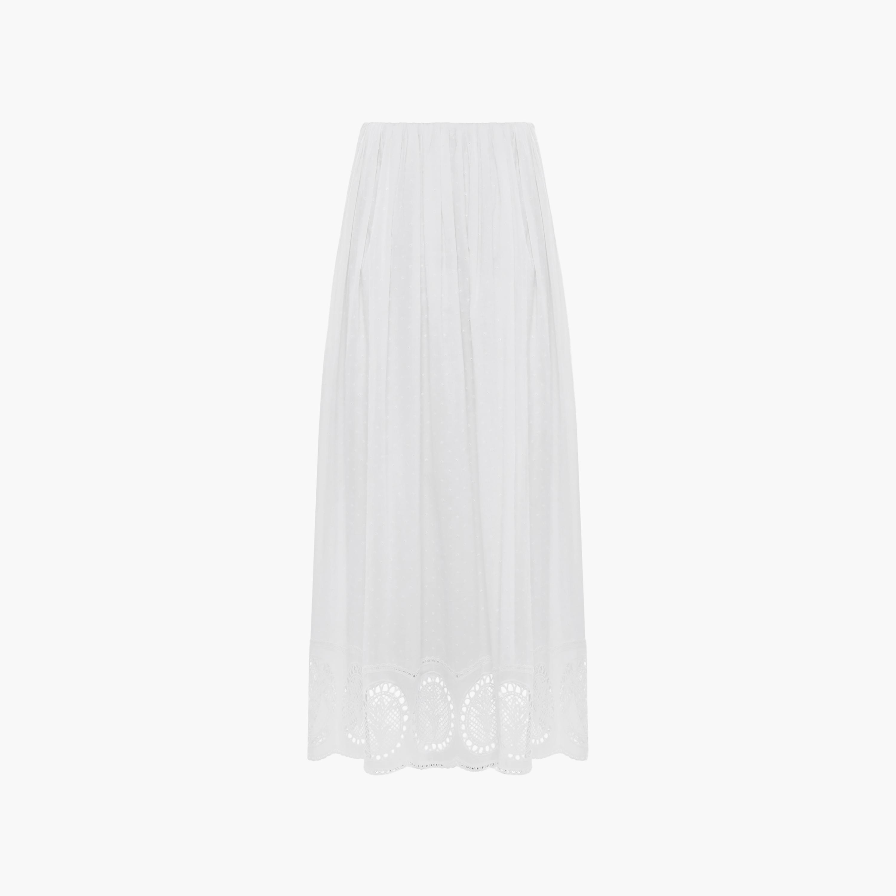 تنورة ماكسي كلوش قطن مطرزة باللون الأبيض من ليتشي-women-clothing-bottoms-skirts-image-5