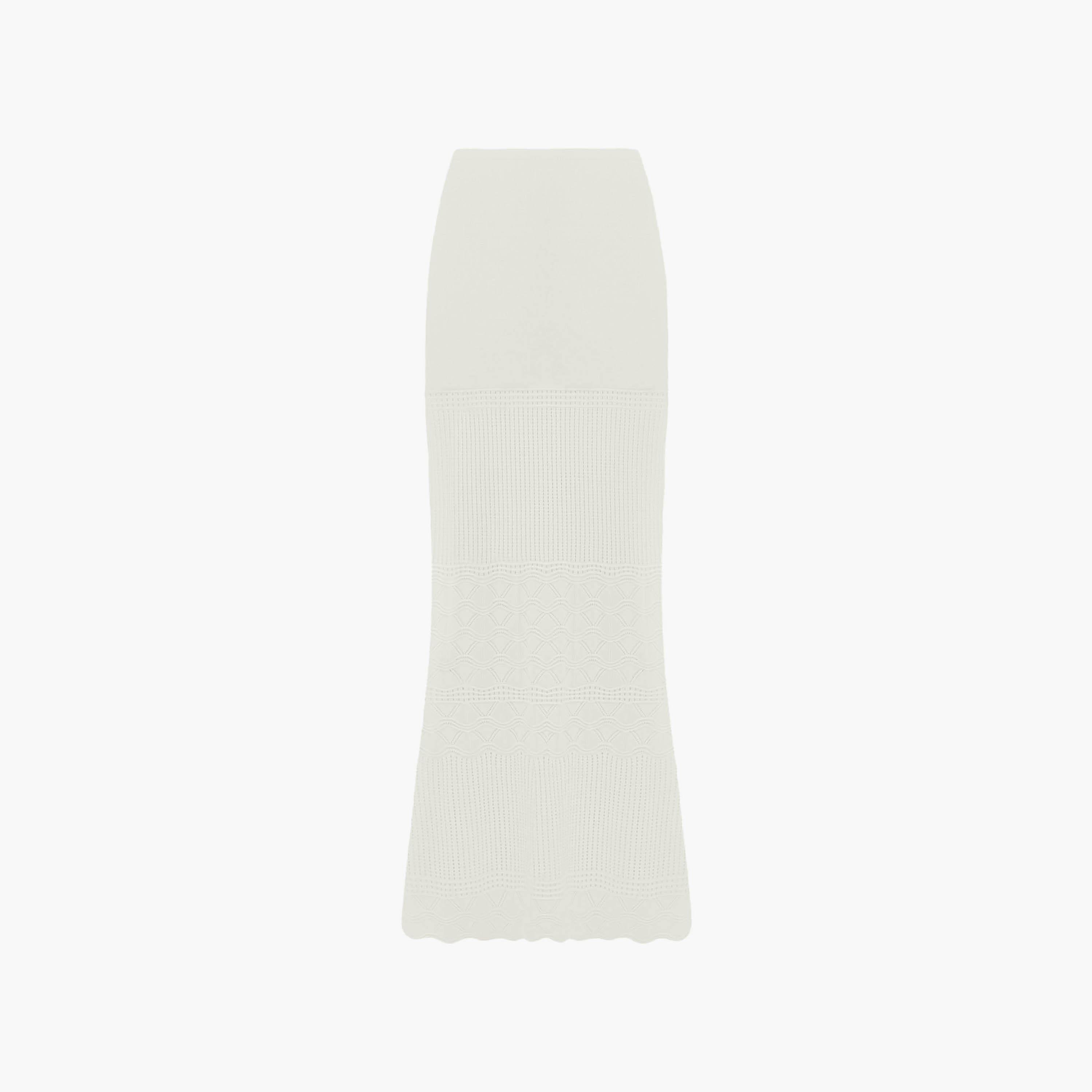 تنورة ماكسي مستقيمة جيرسي بحياكة مفرغة باللون الكريمي من ليتشي-women-clothing-bottoms-skirts-image-5