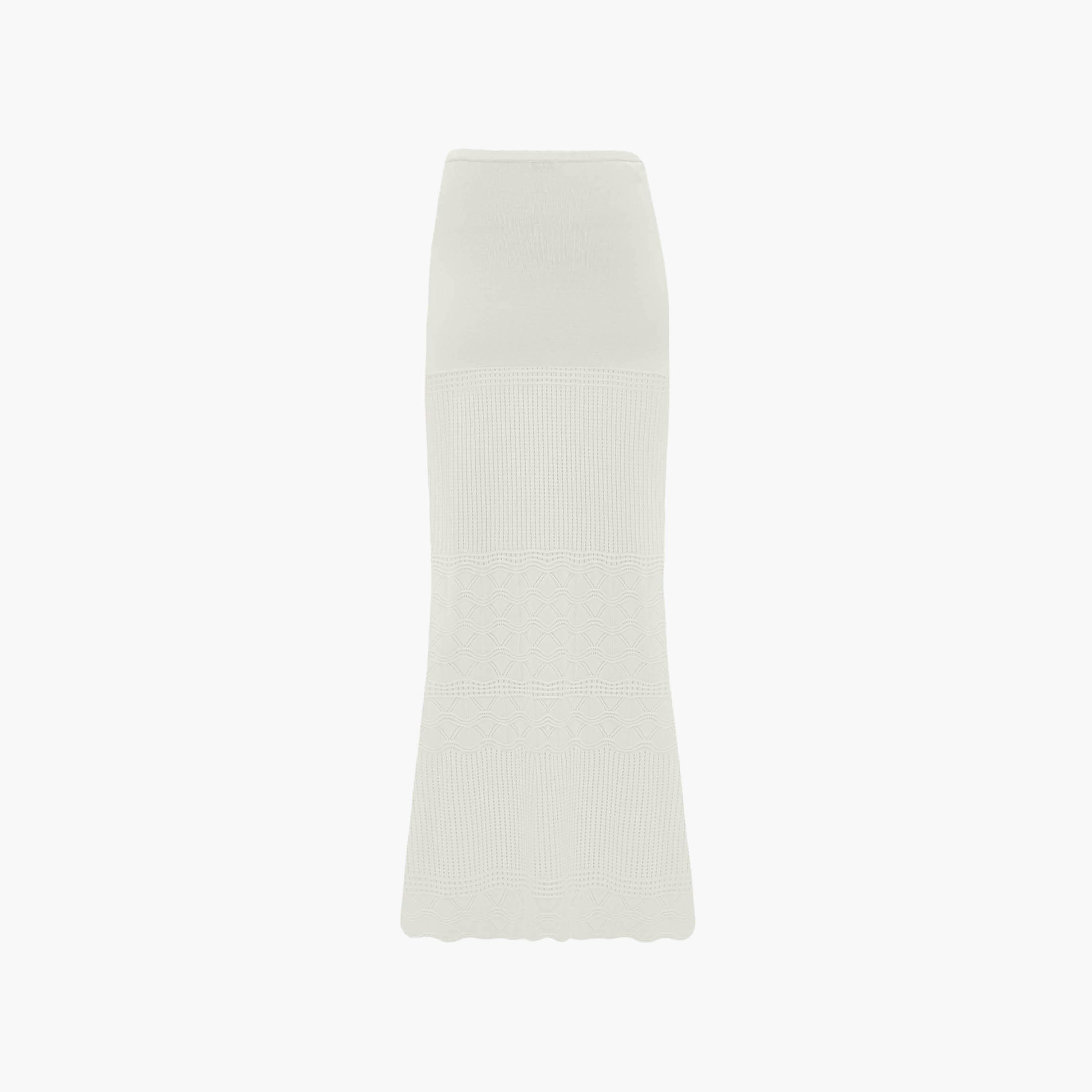 تنورة ماكسي مستقيمة جيرسي بحياكة مفرغة باللون الكريمي من ليتشي-women-clothing-bottoms-skirts-image-6