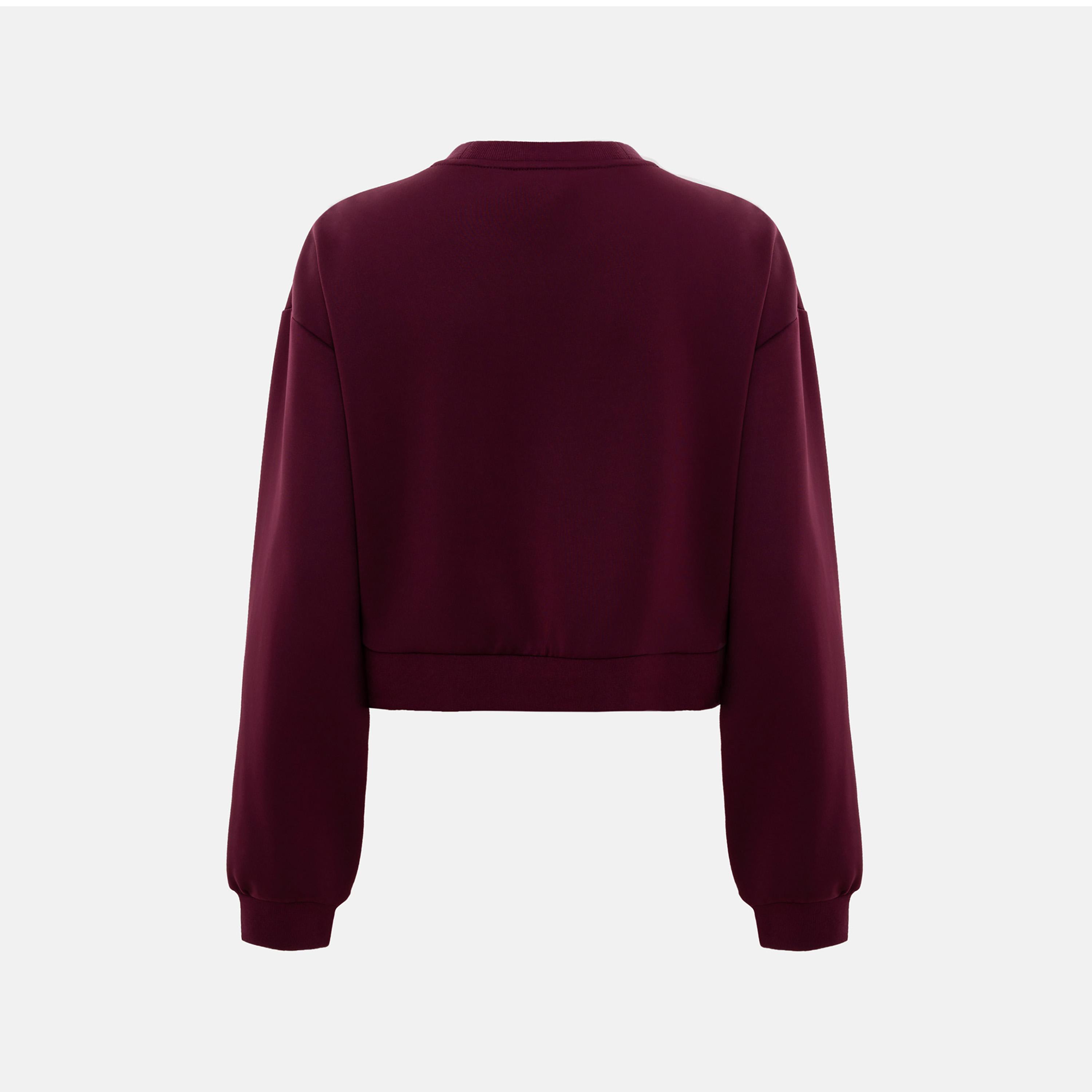 سويت شيرت حريمي بطبعة حروف وأكمام مسدلة باللون العنابي من ليتشي-women-clothing-hoodiesandsweatshirts-sweatshirts-image-5