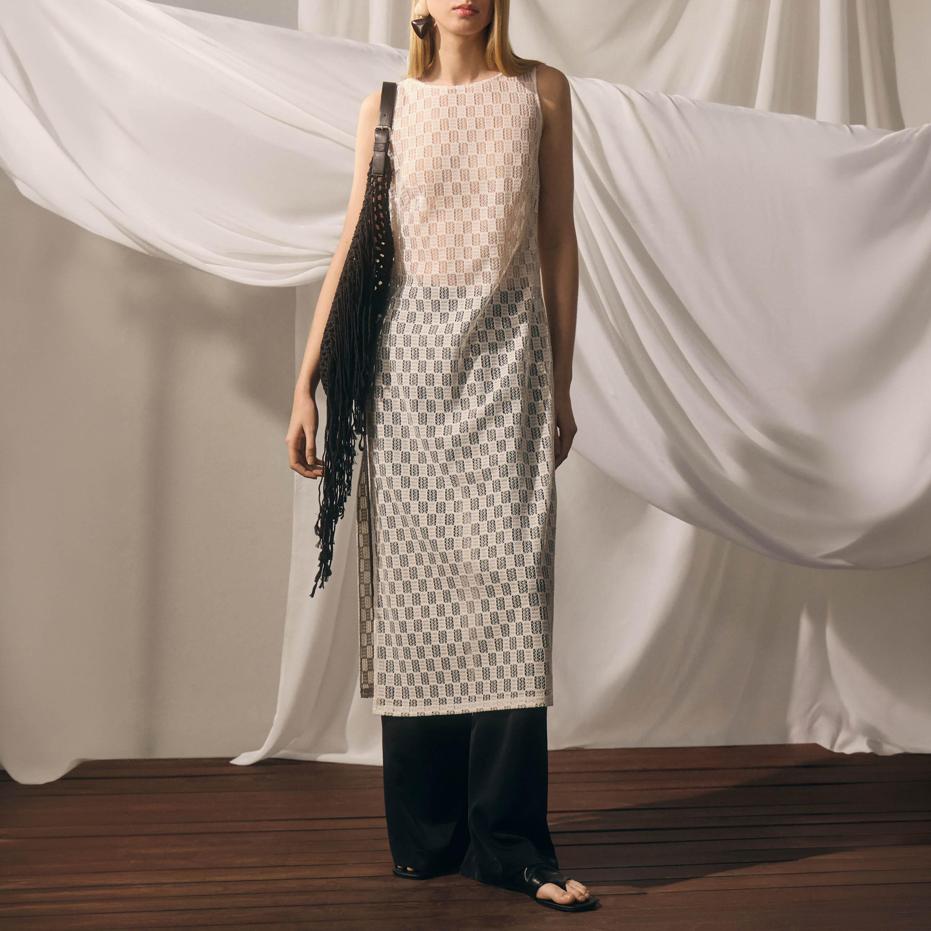 Lichi Geometric Openwork Sheath Women's Midi Dress-women-clothing-dresses-image-4