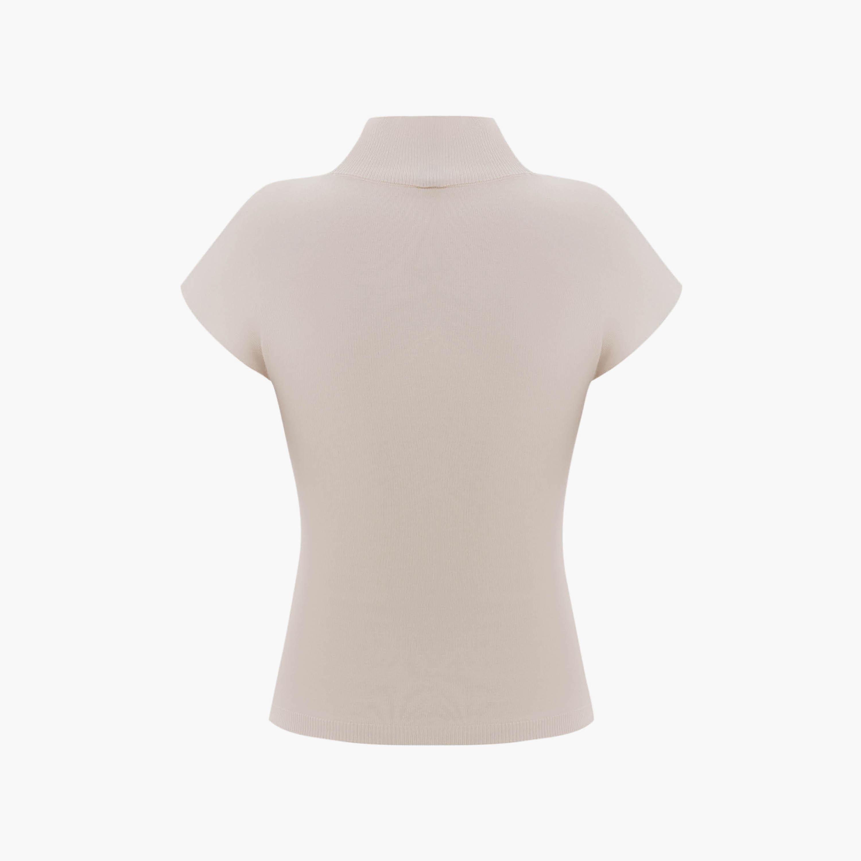 توب بياقة عالية وأكمام كاب للنساء من ليتشي-women-clothing-shirtsandblouses-blouses-image-6