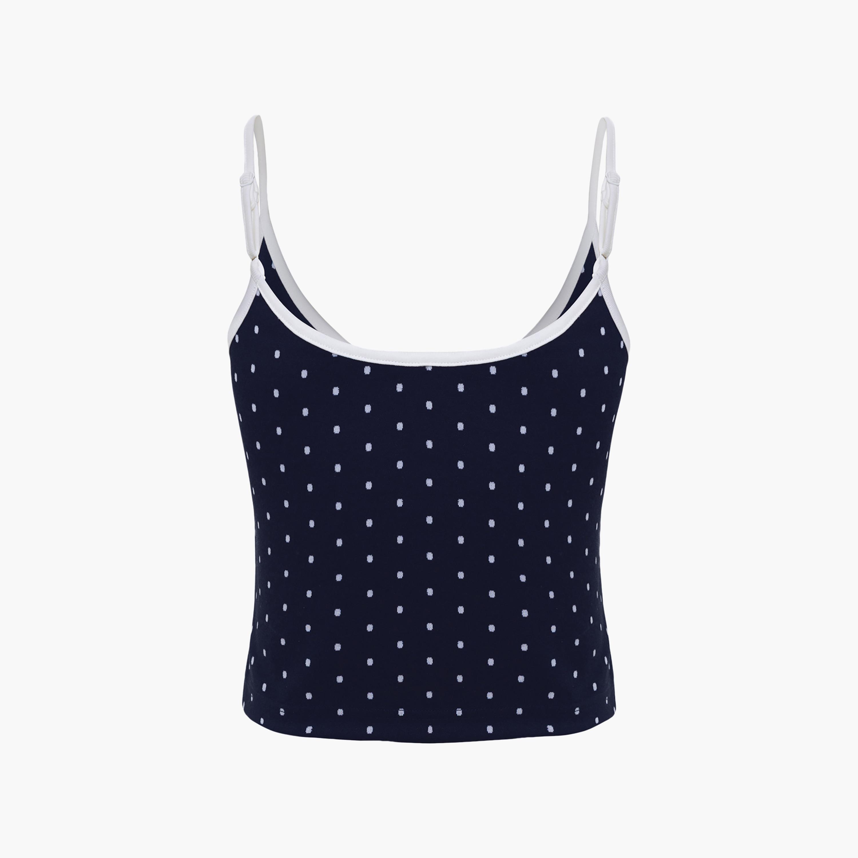 بلوزة بنقشة تنقيط (بولكا دوت) للنساء باللون الكحلي من ليتشي-women-clothing-shirtsandblouses-blouses-image-7