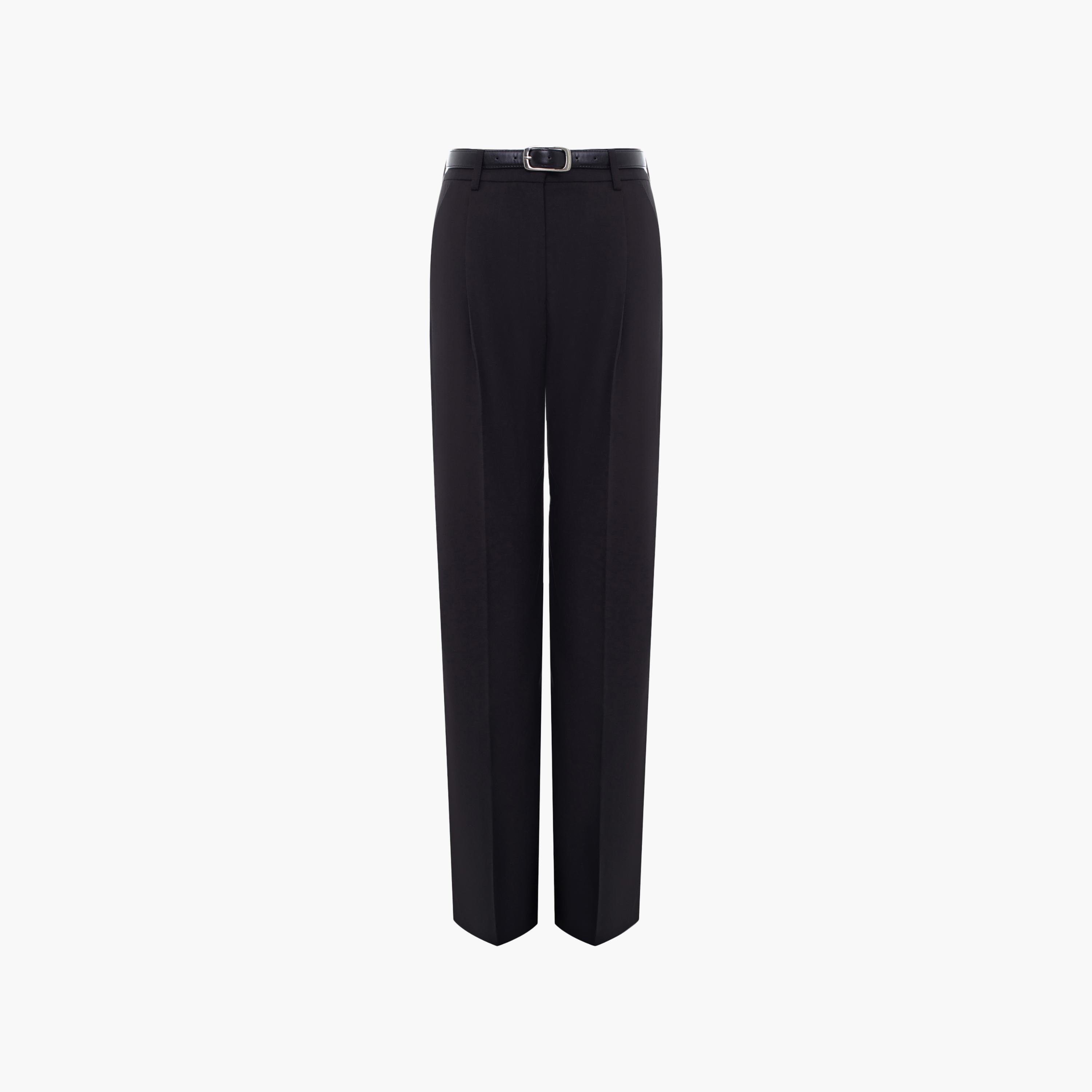 بنطلون مستقيم أسود للنساء من ليتشي-women-clothing-bottoms-trousers-image-4