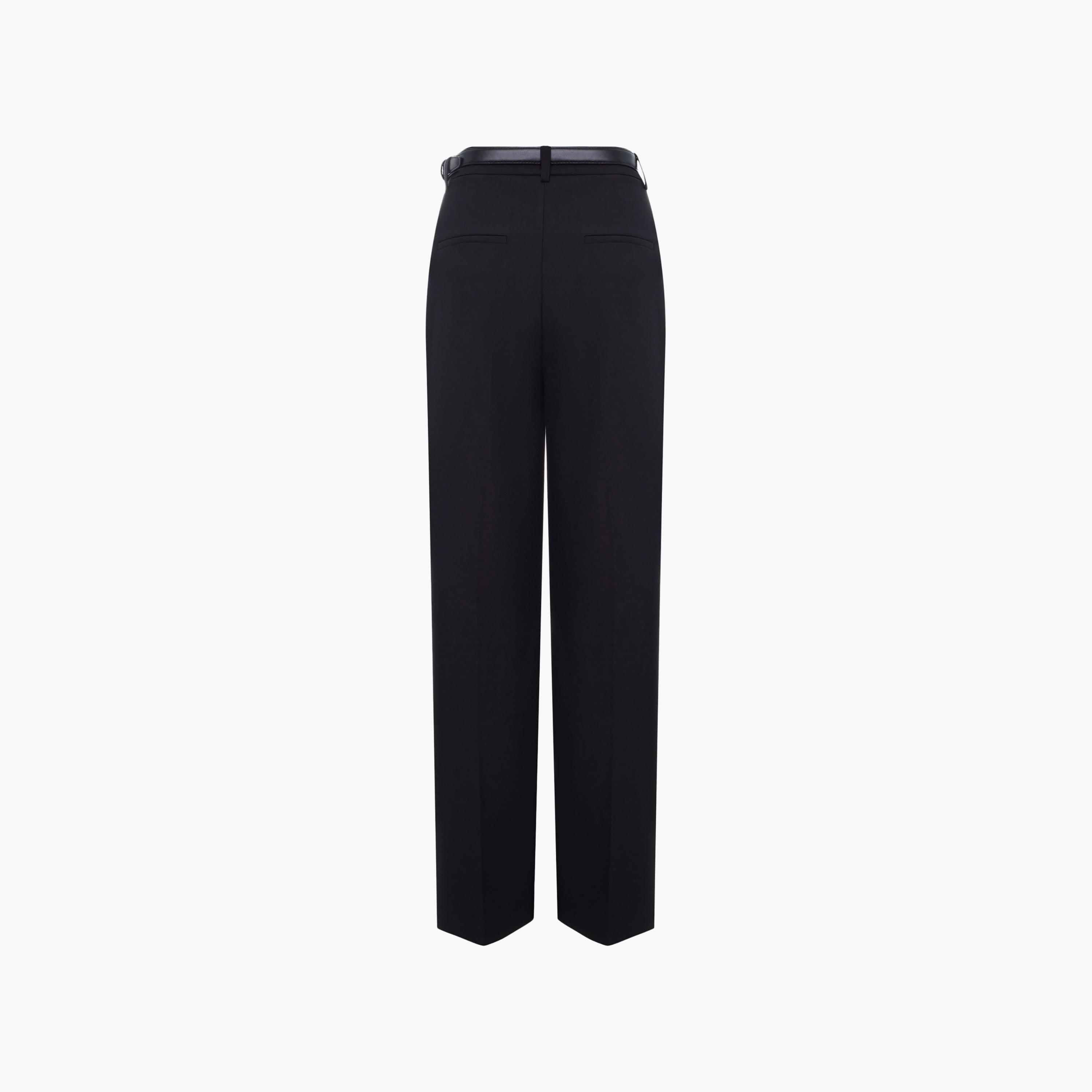 بنطلون مستقيم أسود للنساء من ليتشي-women-clothing-bottoms-trousers-image-5