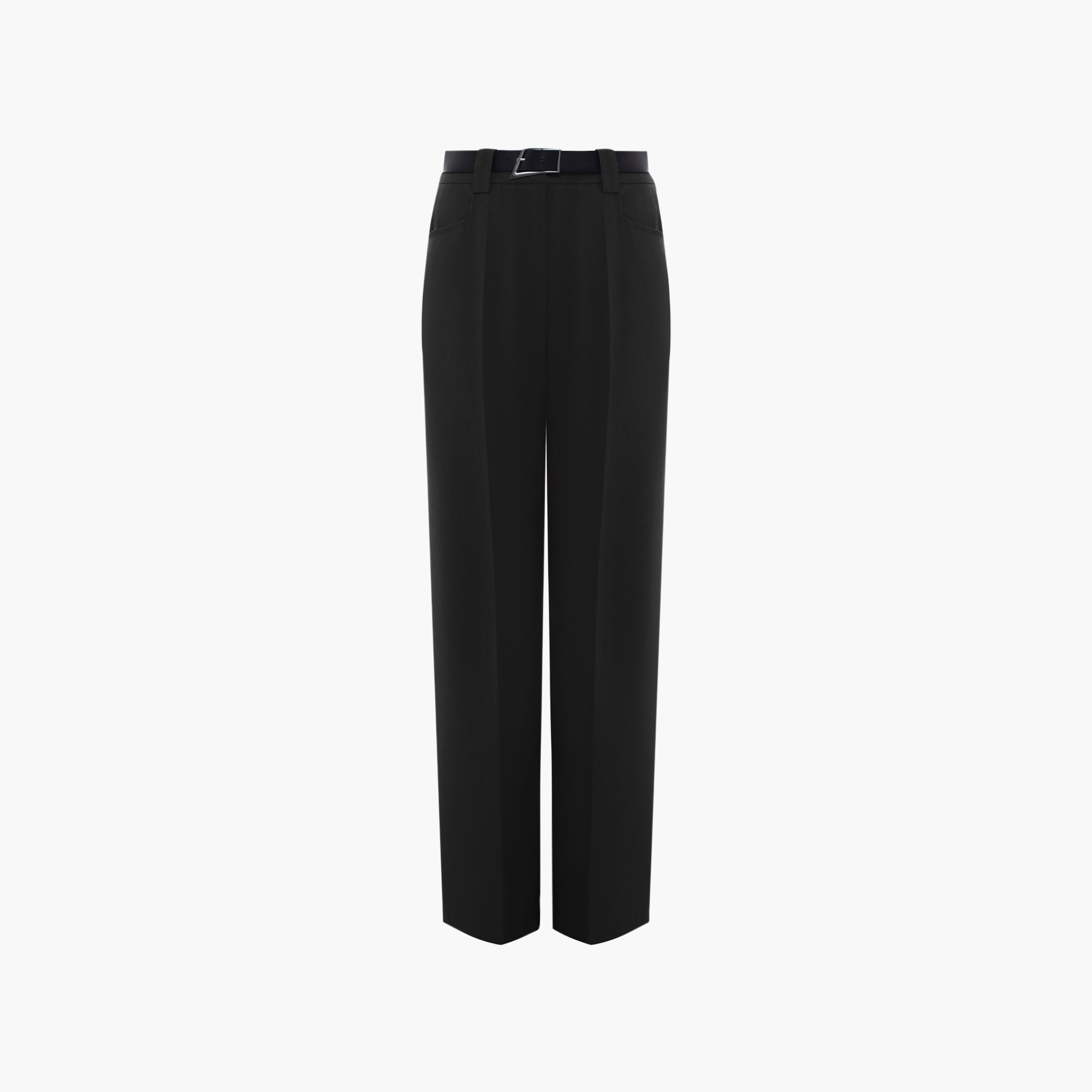 بنطلون مستقيم أسود للنساء من ليتشي-women-clothing-bottoms-trousers-image-5