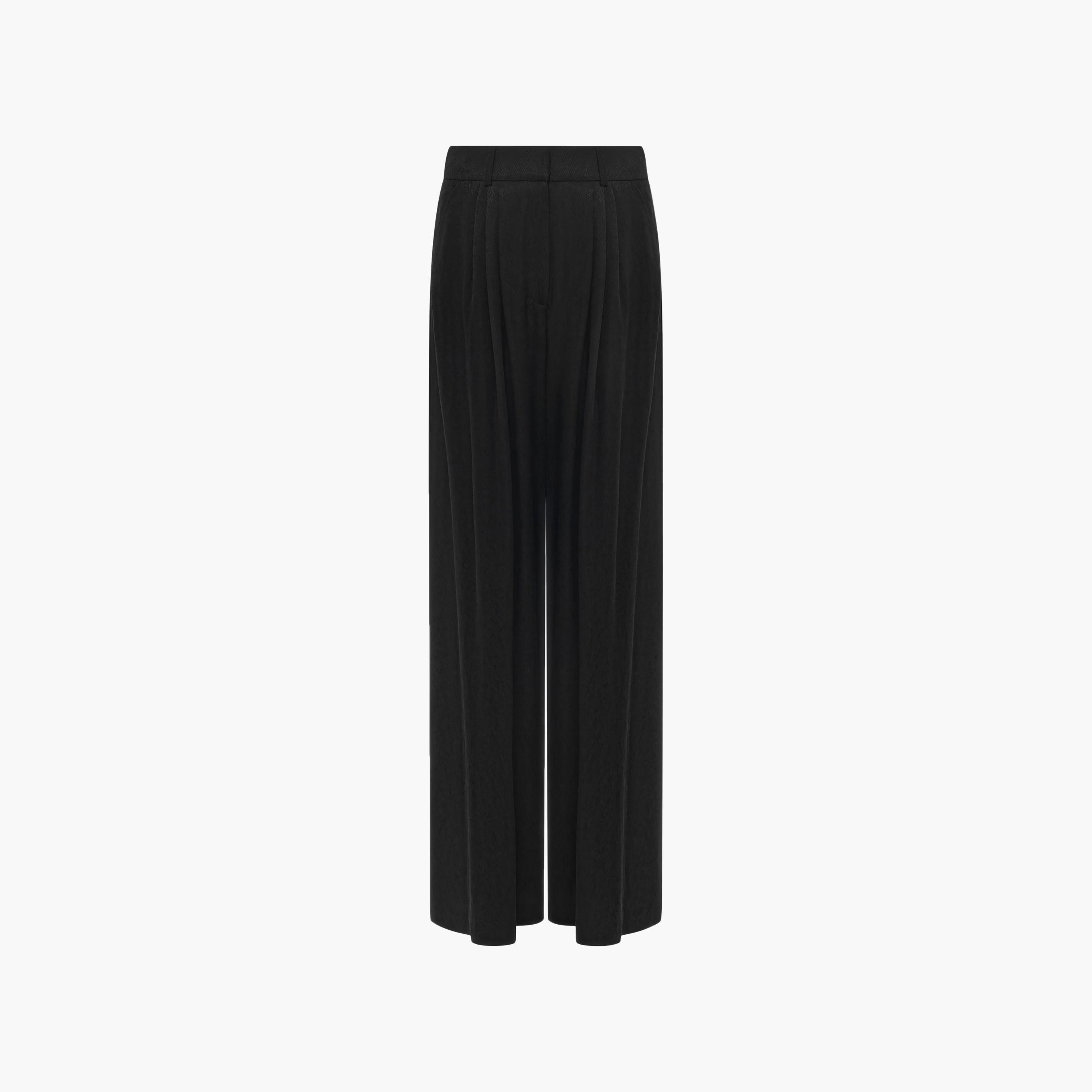بنطال نسائي بقصة أرجل واسعة باللون الأسود من ليتشي-women-clothing-bottoms-trousers-image-5