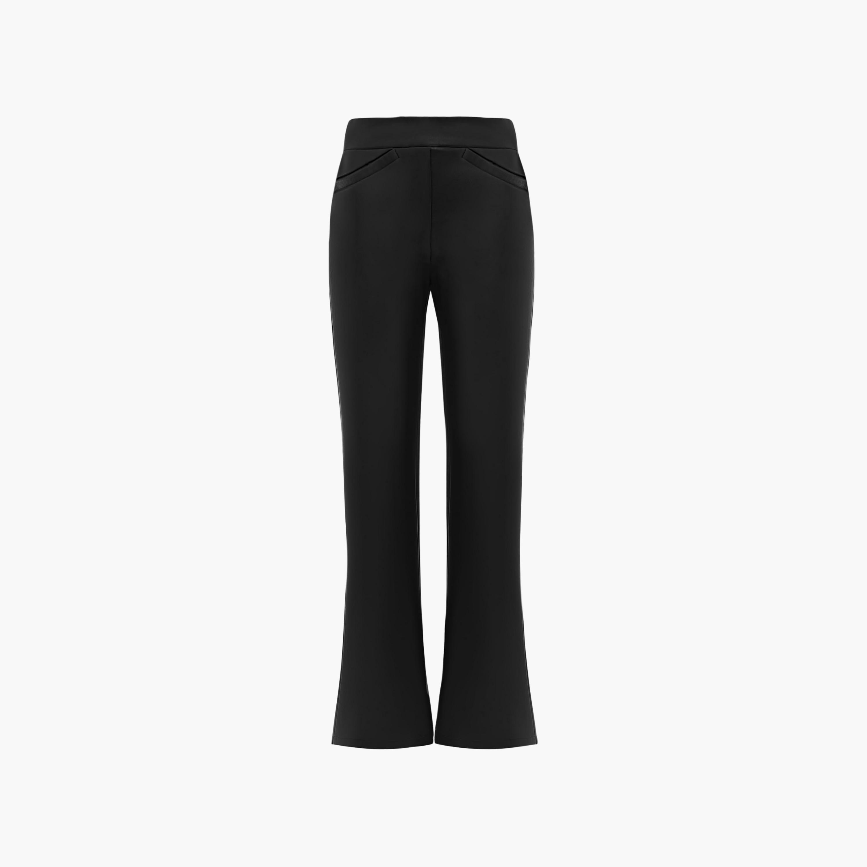 بنطلون واسع (فلير) أسود للنساء من ليتشي-women-clothing-bottoms-trousers-image-5