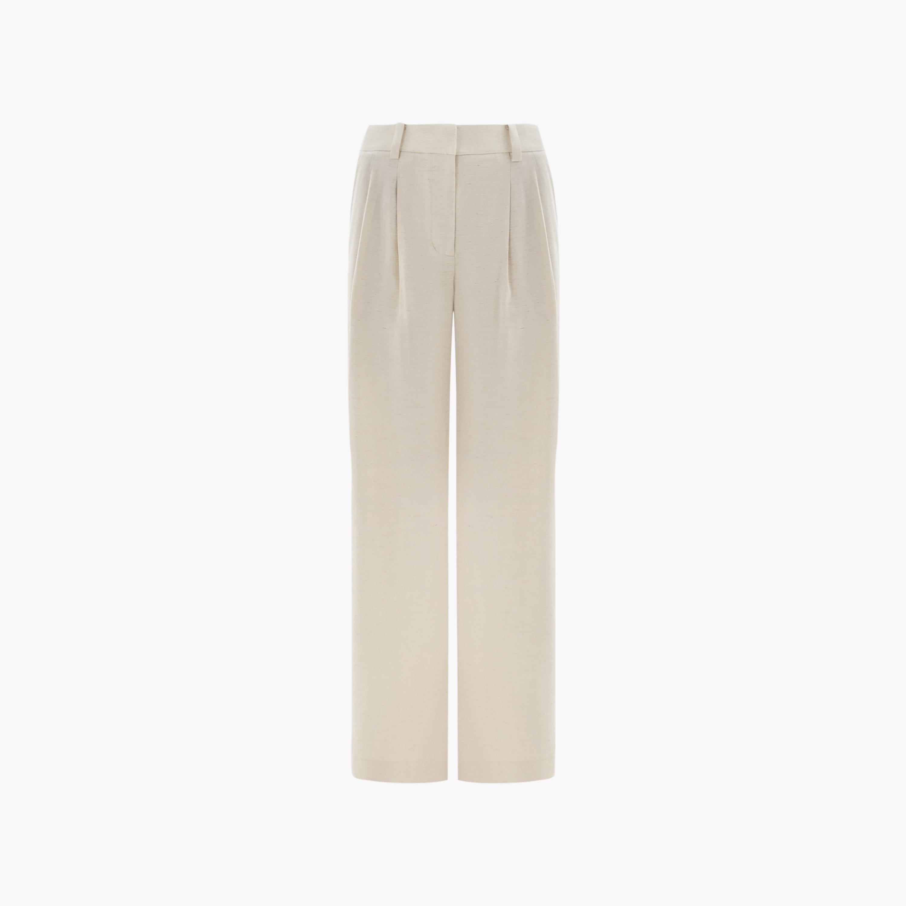 بنطلون مستقيم بيج للنساء من ليتشي-women-clothing-bottoms-trousers-image-5