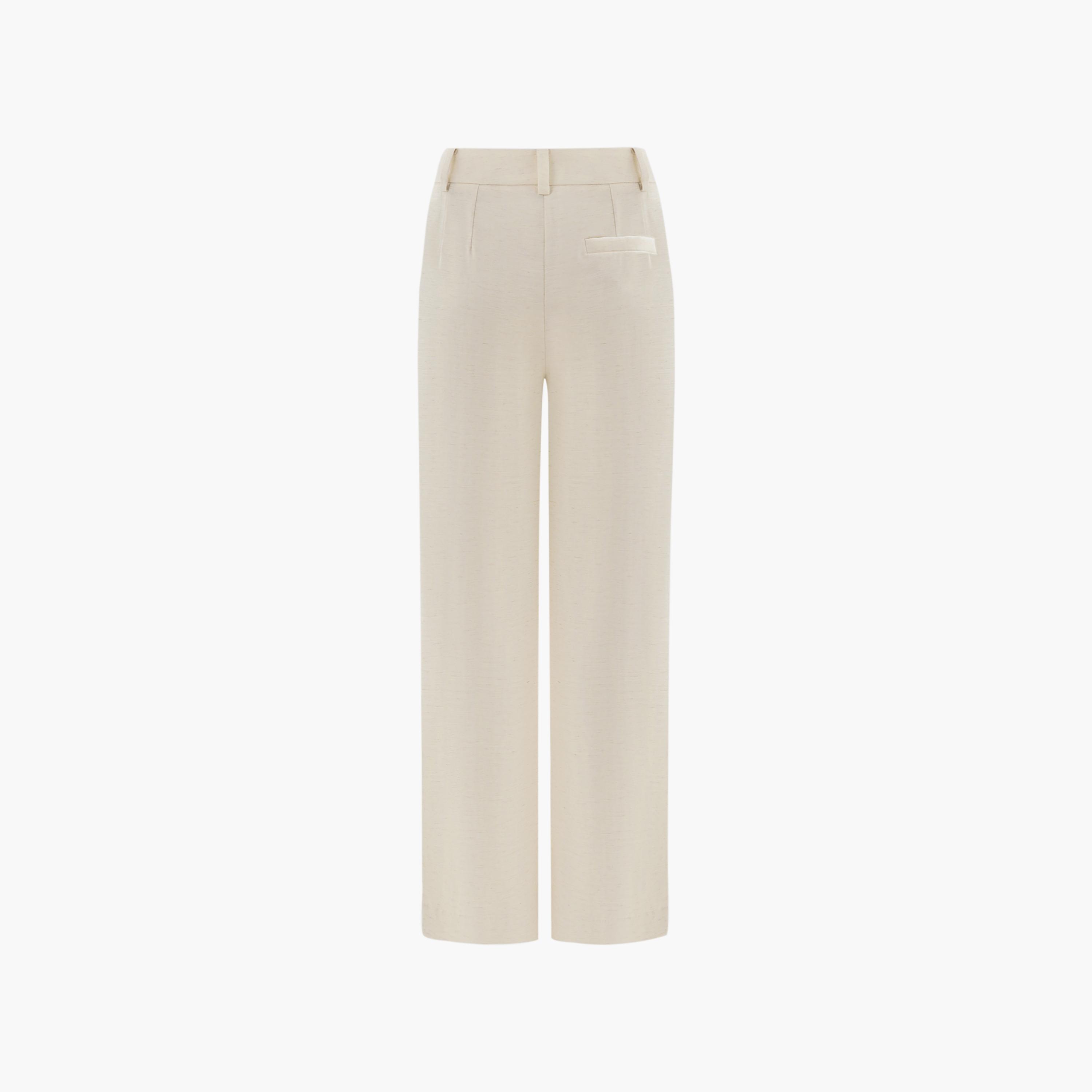 بنطلون مستقيم بيج للنساء من ليتشي-women-clothing-bottoms-trousers-image-6