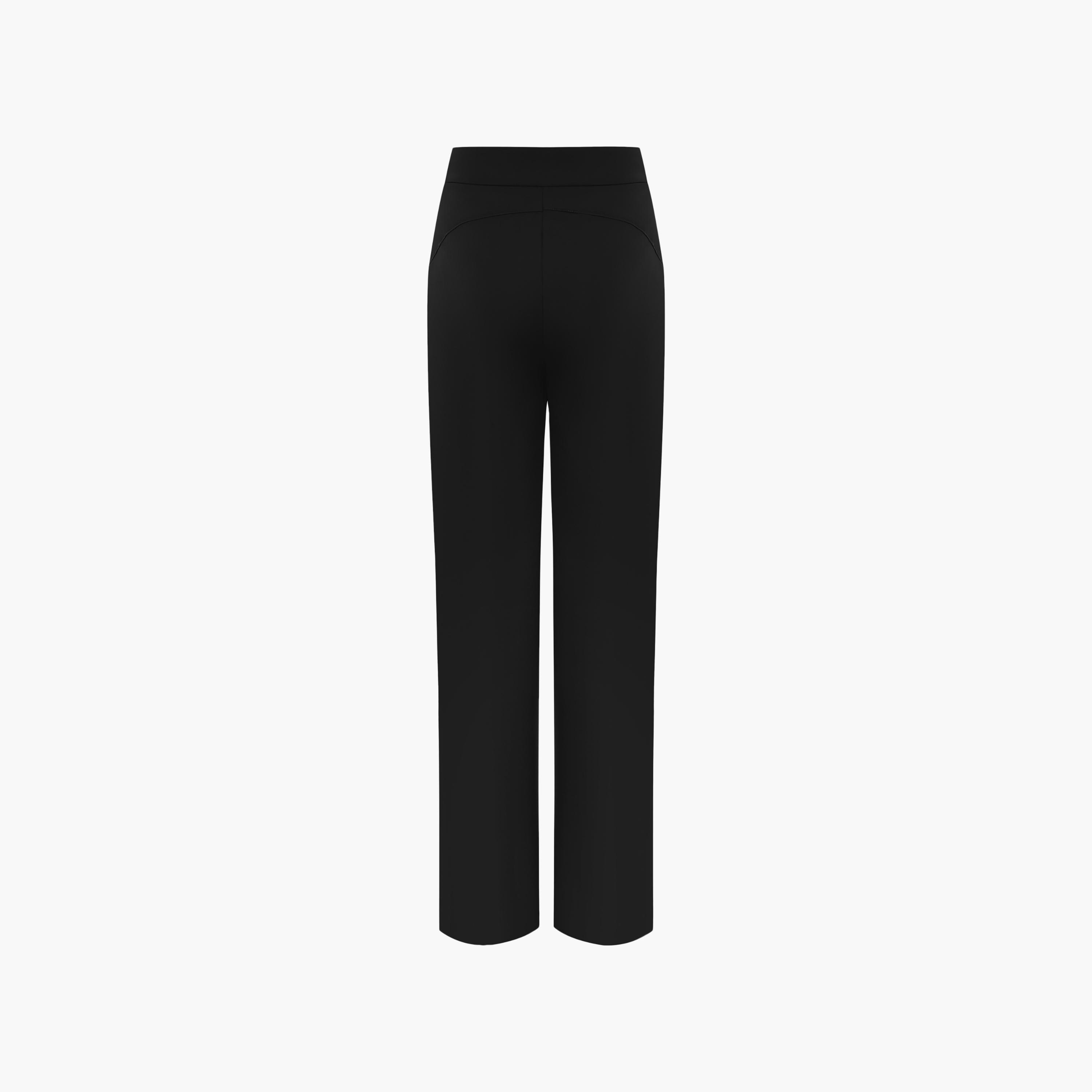 بنطال نسائي بقصة أرجل واسعة باللون الأسود من ليتشي-women-clothing-bottoms-trousers-image-6