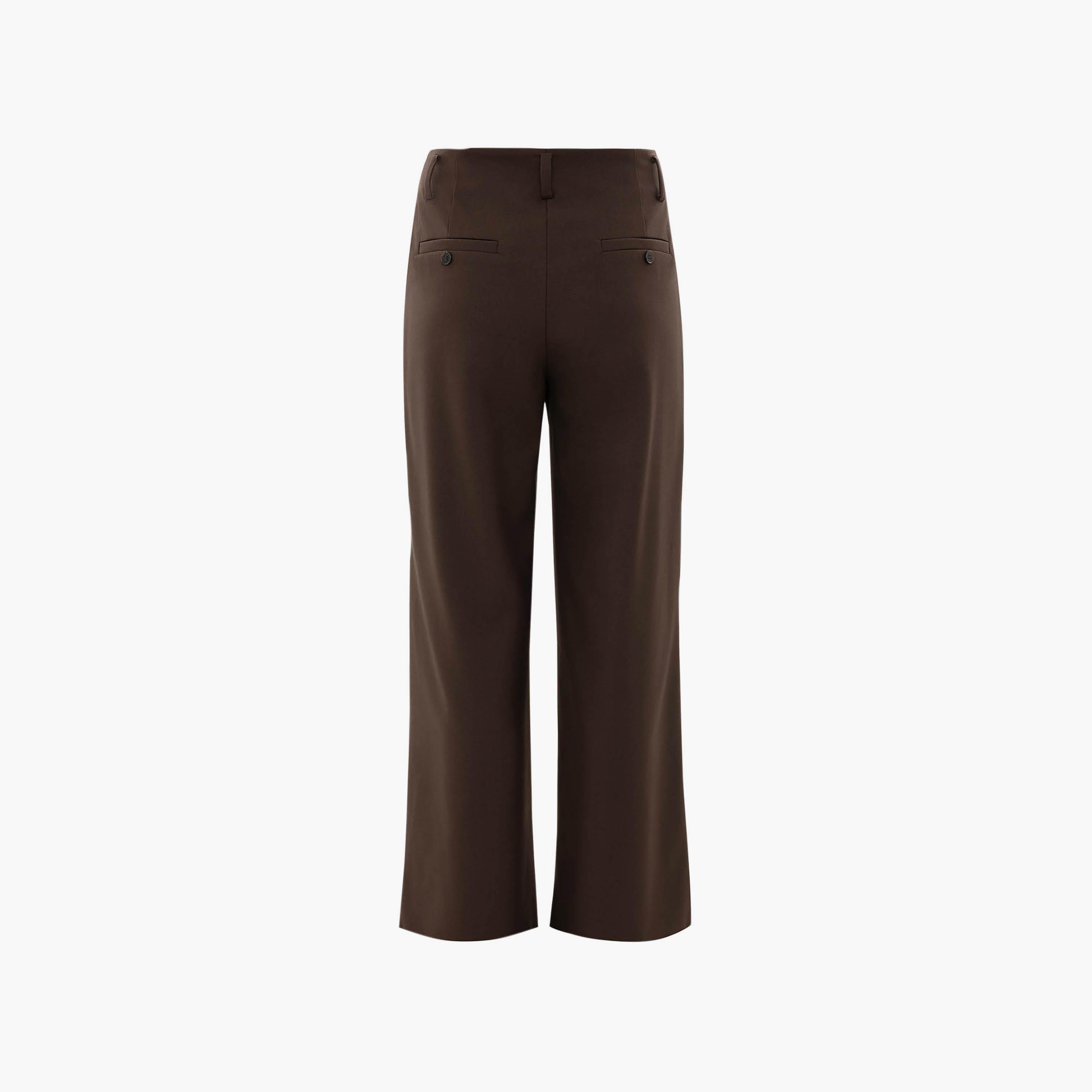 بنطلون واسع (فلير) بني للنساء من ليتشي-women-clothing-bottoms-trousers-image-5