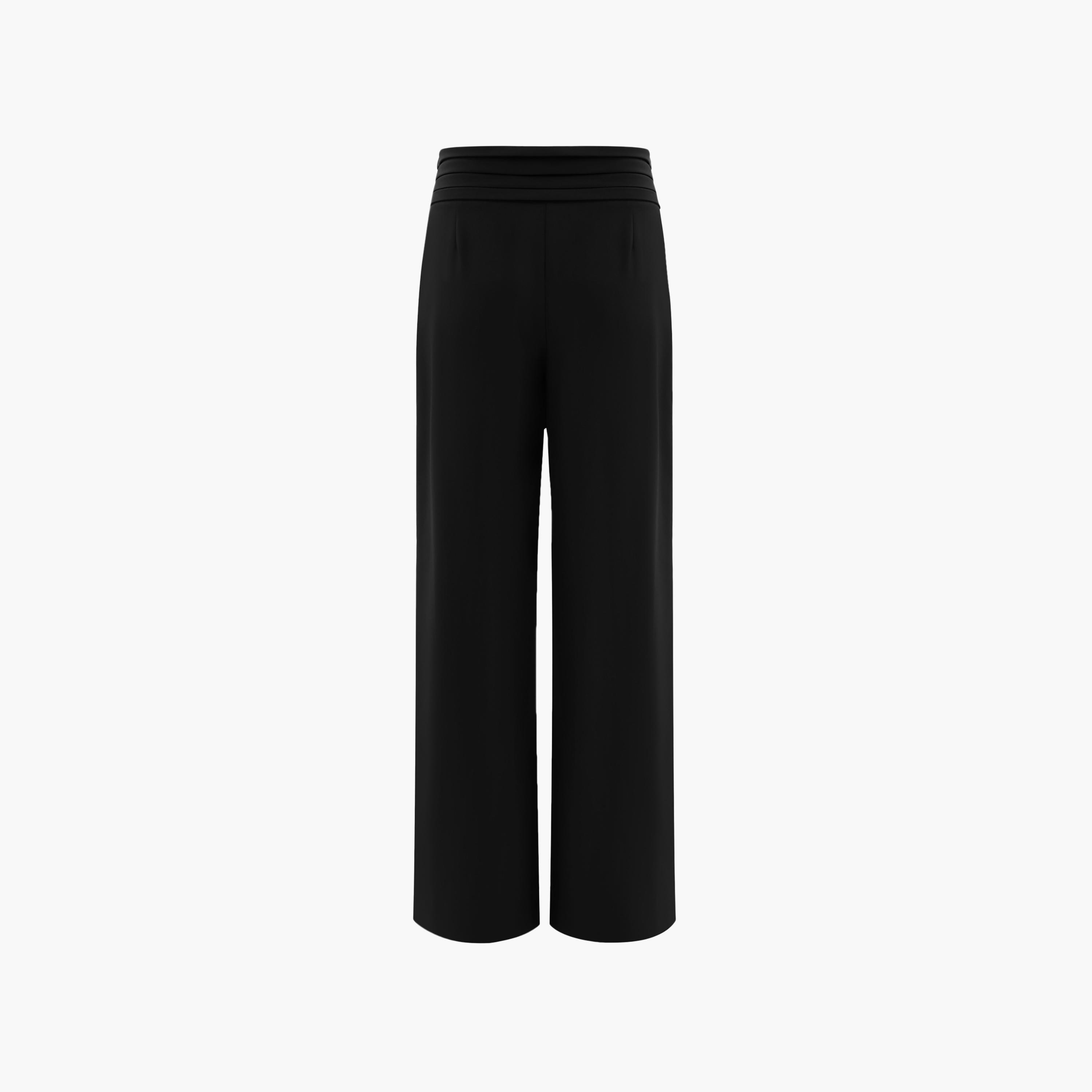 بنطال نسائي بقصة أرجل واسعة باللون الأسود من ليتشي-women-clothing-bottoms-trousers-image-6