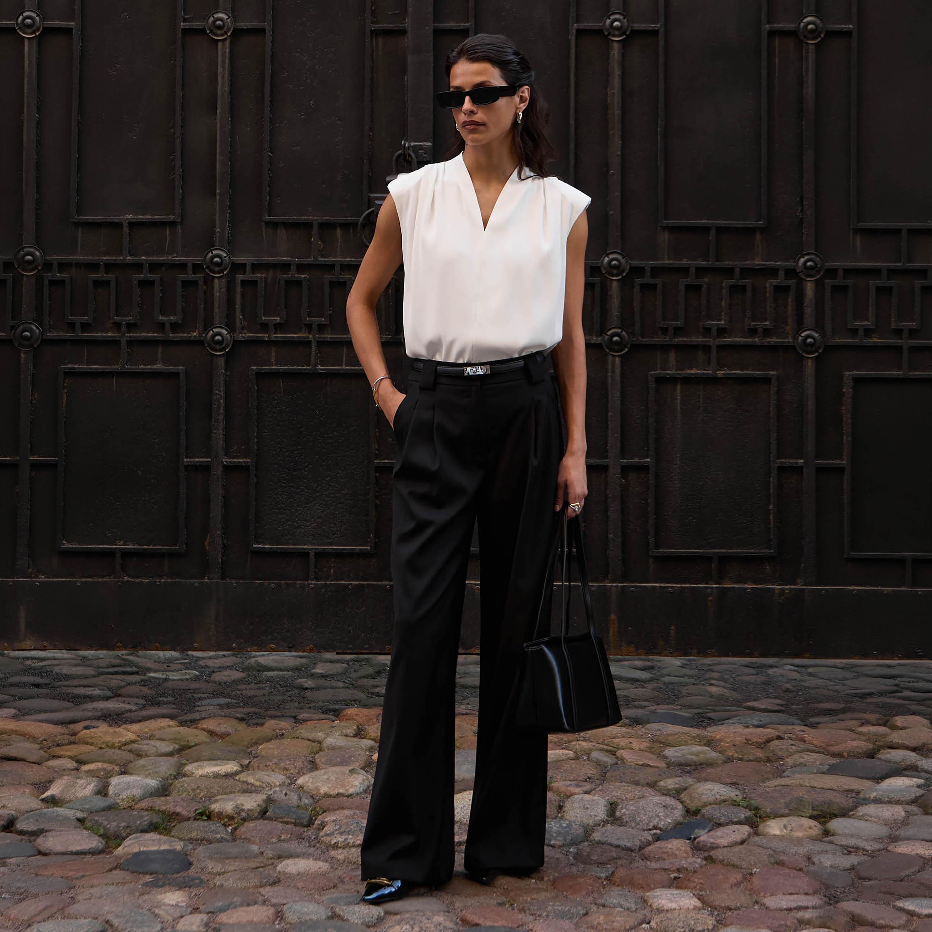 بنطال نسائي بقصة أرجل واسعة من ليتشي-women-clothing-bottoms-trousers-image-3