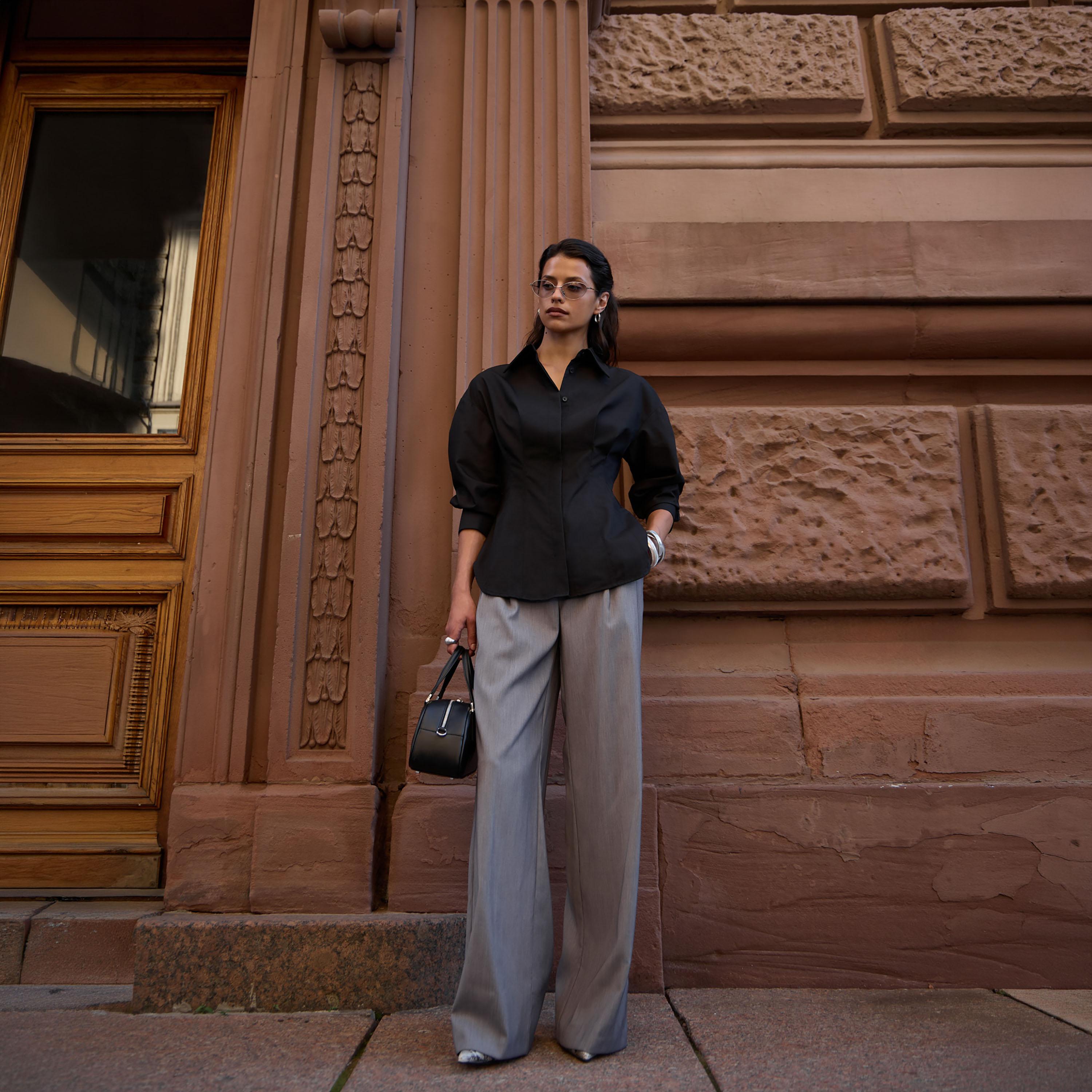 بنطال نسائي بقصة أرجل واسعة من ليتشي-women-clothing-bottoms-trousers-image-2