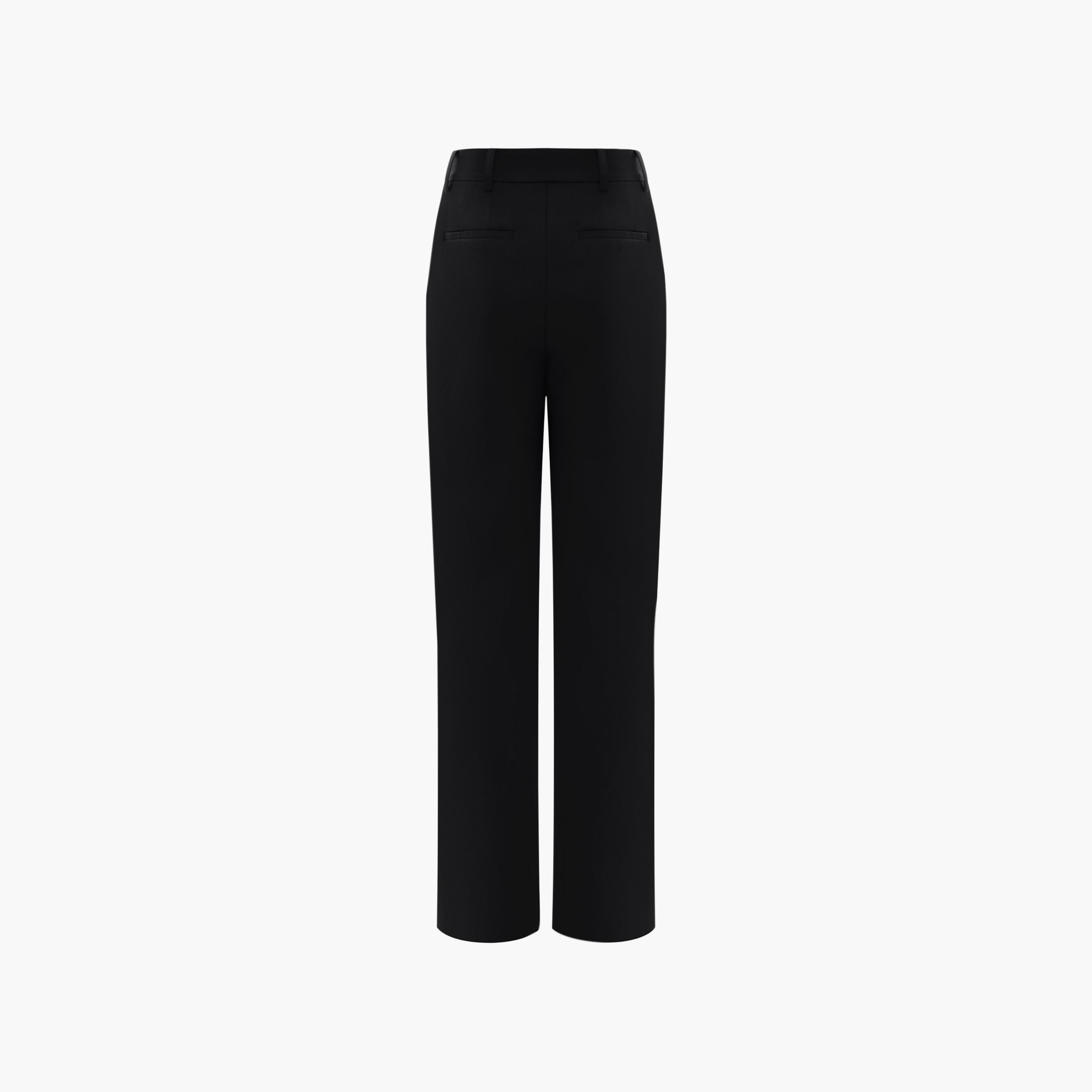 بنطلون مستقيم أسود للنساء من ليتشي-women-clothing-bottoms-trousers-image-5