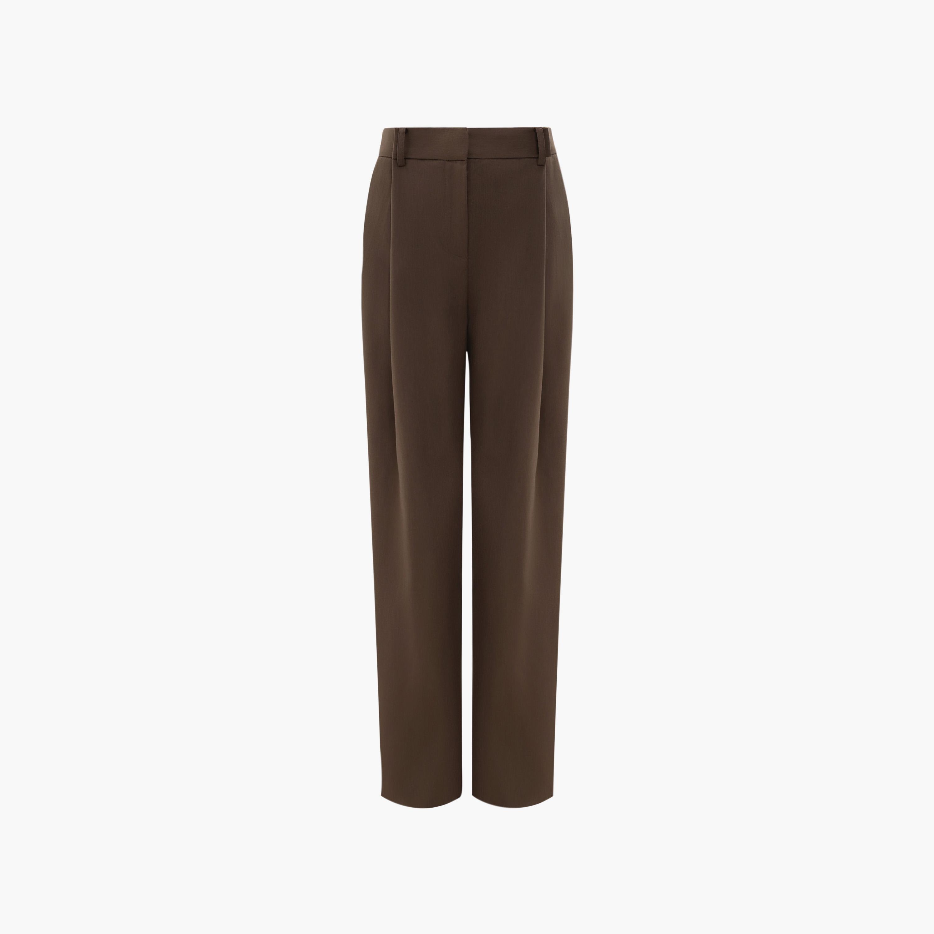 بنطلون مستقيم بني للنساء من ليتشي-women-clothing-bottoms-trousers-image-4