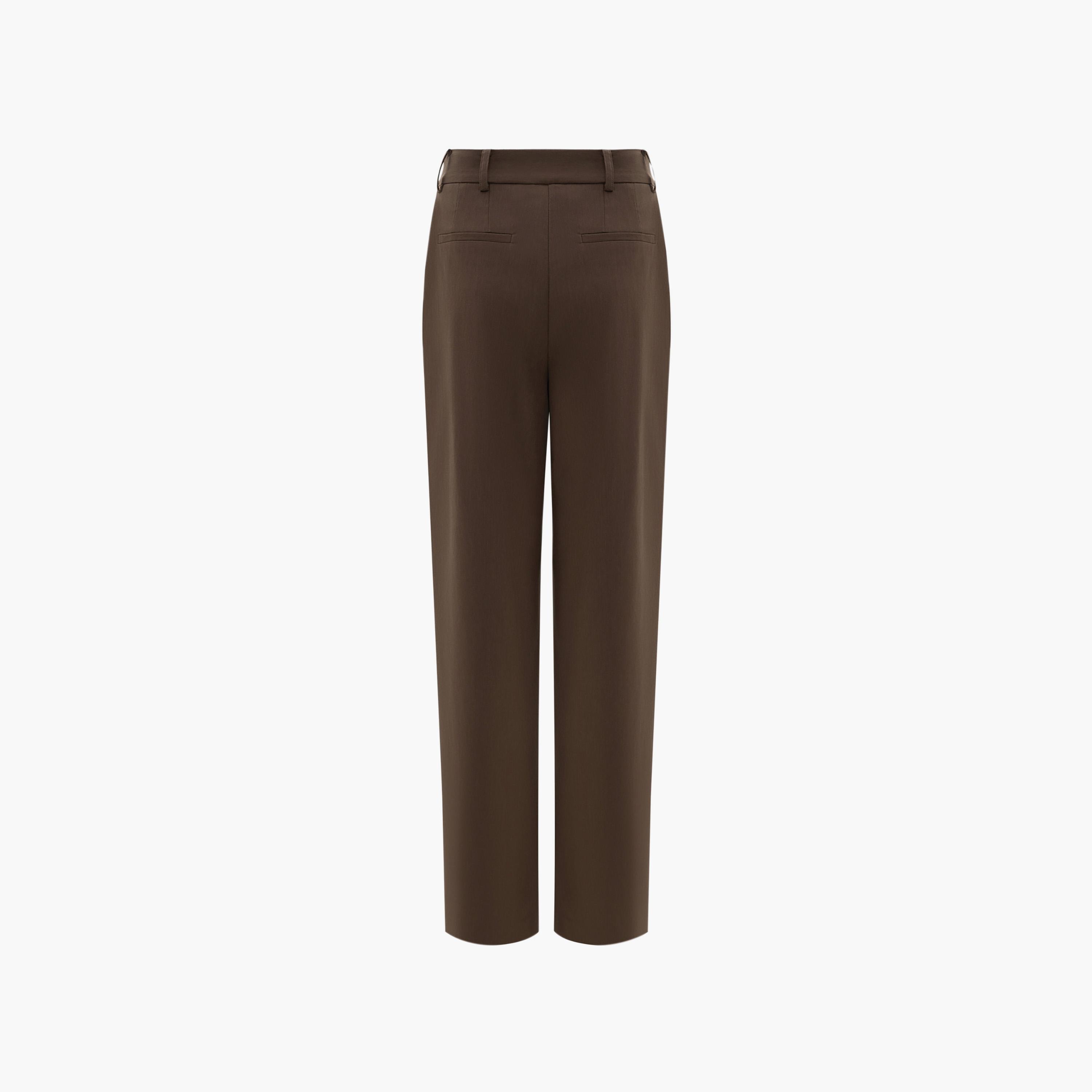 بنطلون مستقيم بني للنساء من ليتشي-women-clothing-bottoms-trousers-image-5
