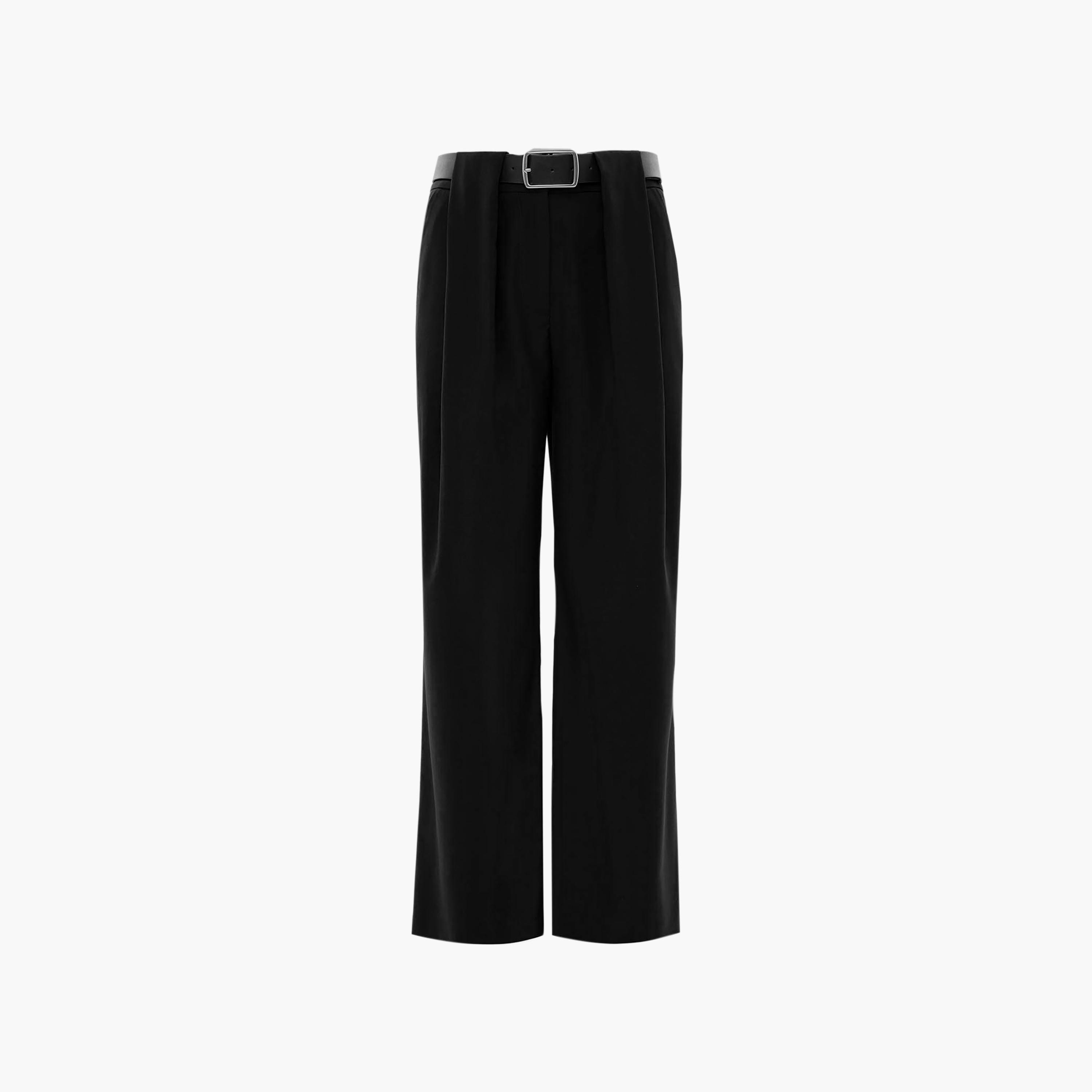 بنطلون مستقيم أسود للنساء من ليتشي-women-clothing-bottoms-trousers-image-3