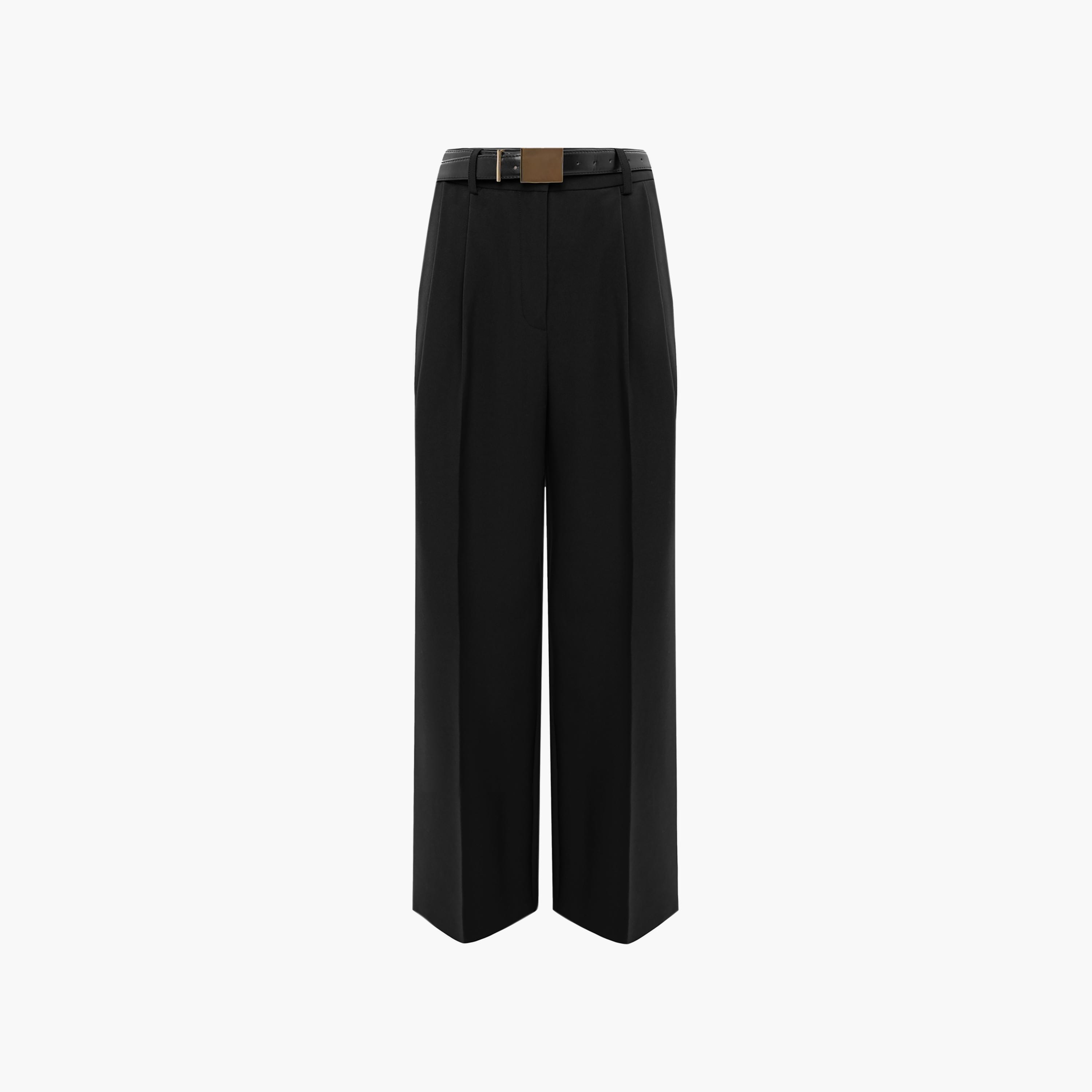 بنطلون مستقيم أسود للنساء من ليتشي-women-clothing-bottoms-trousers-image-4