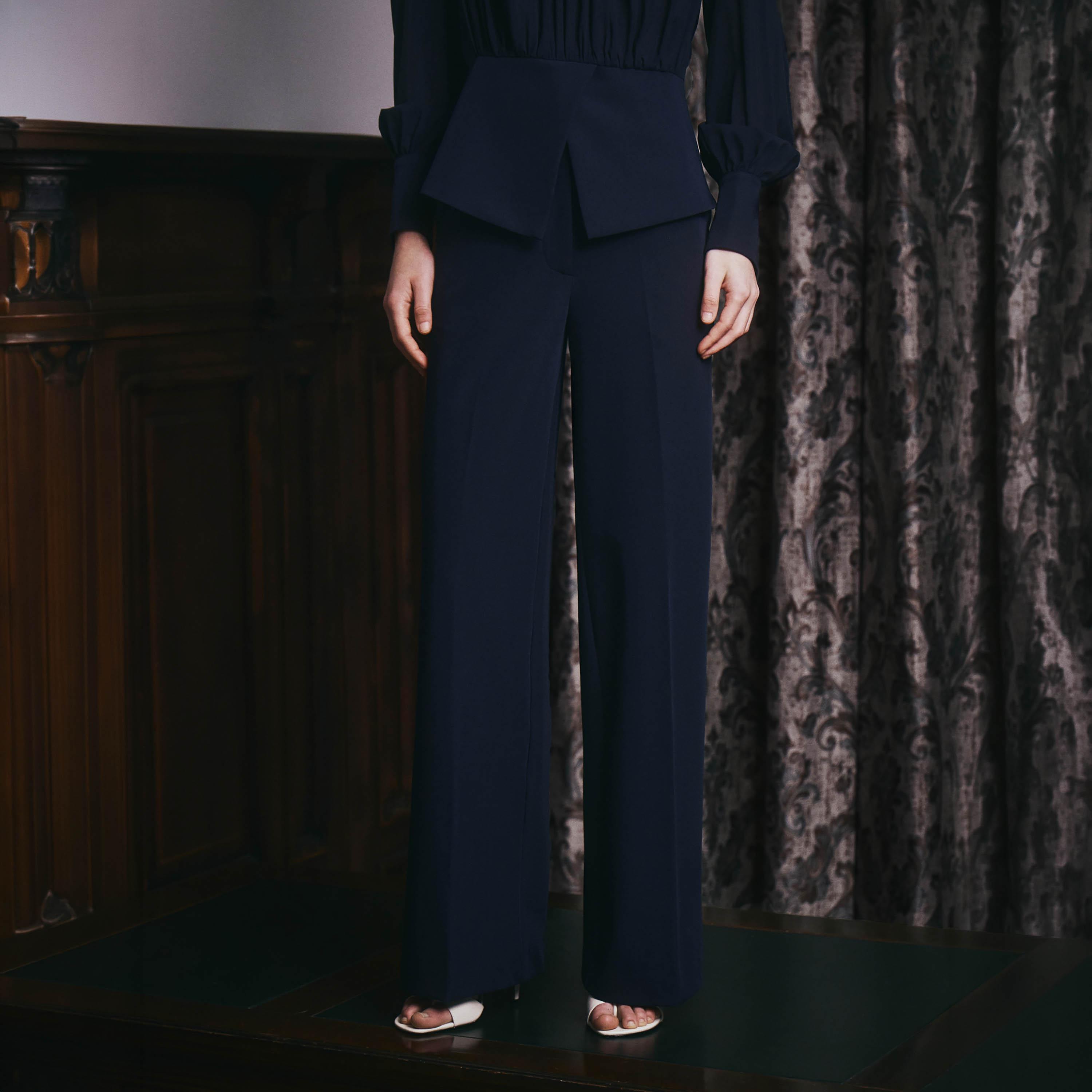 بنطال نسائي بقصة أرجل واسعة من ليتشي-women-clothing-bottoms-trousers-image-1