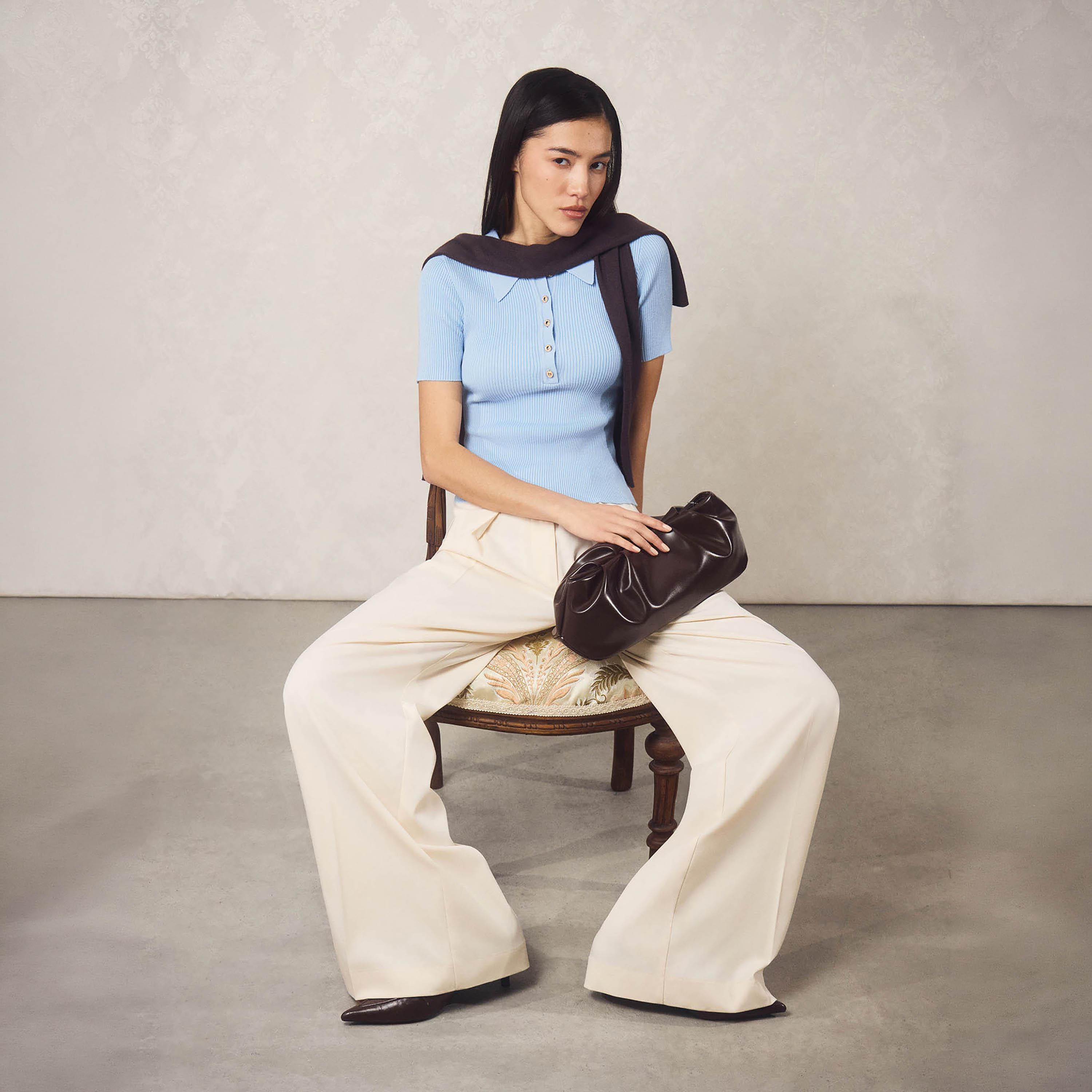 بنطال نسائي بقصة أرجل واسعة من ليتشي-women-clothing-bottoms-trousers-image-2